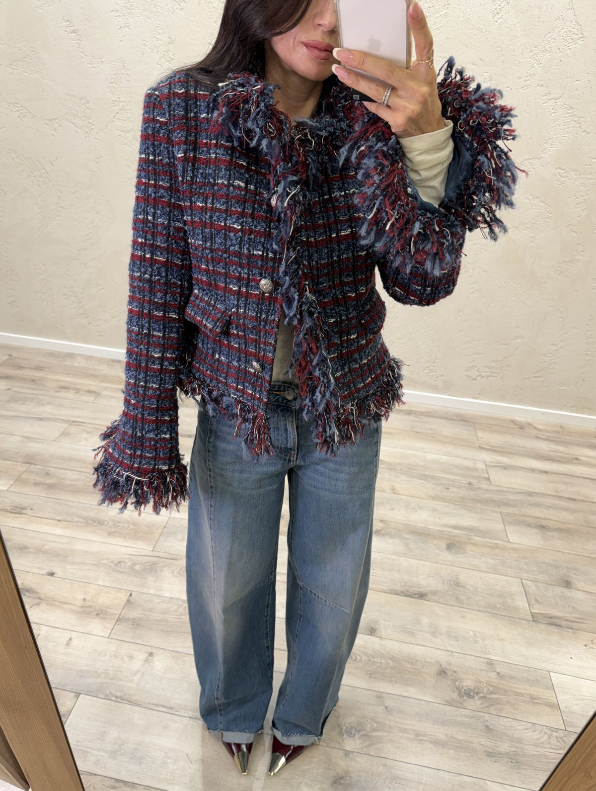 Giacca "Parisienne" in tweed sfrangiato