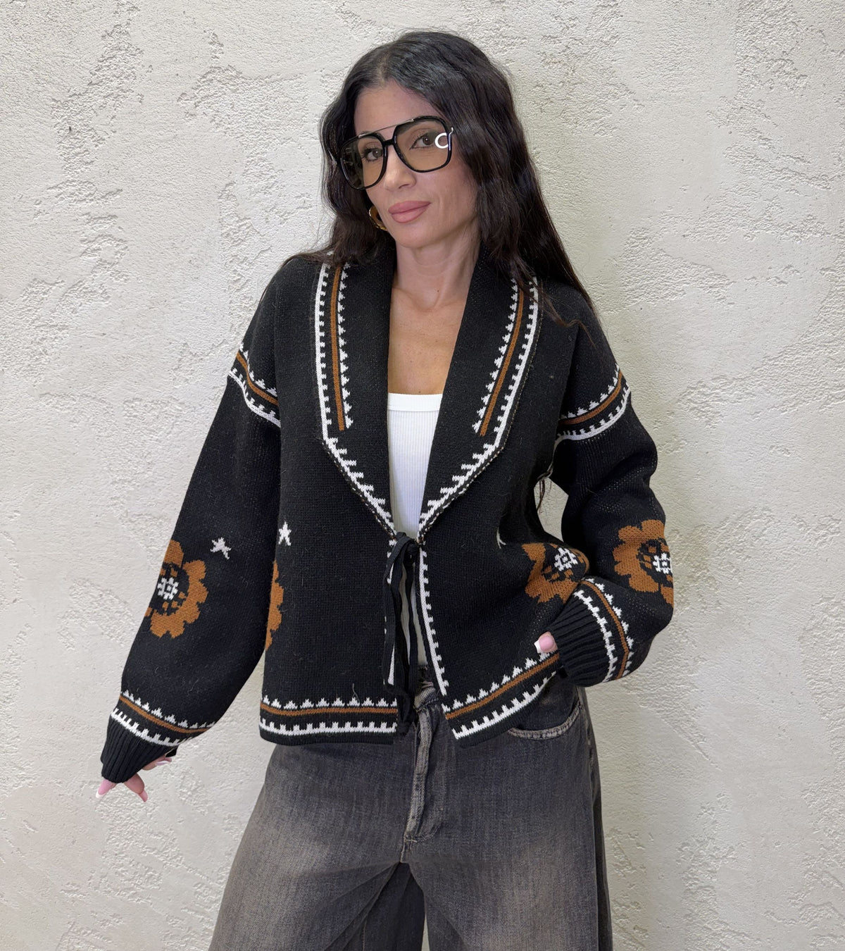 Cardigan "Ecuador" in misto lana e alpaca