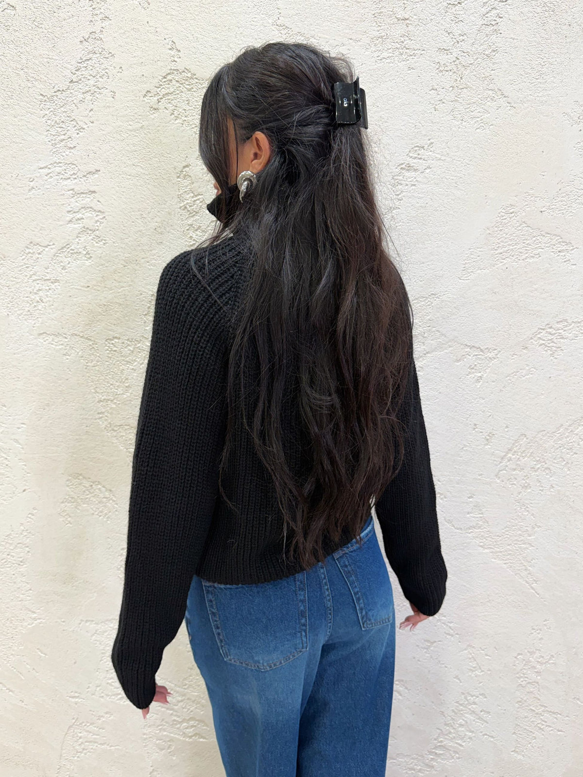 Cardigan in misto lana e alpaca con zip