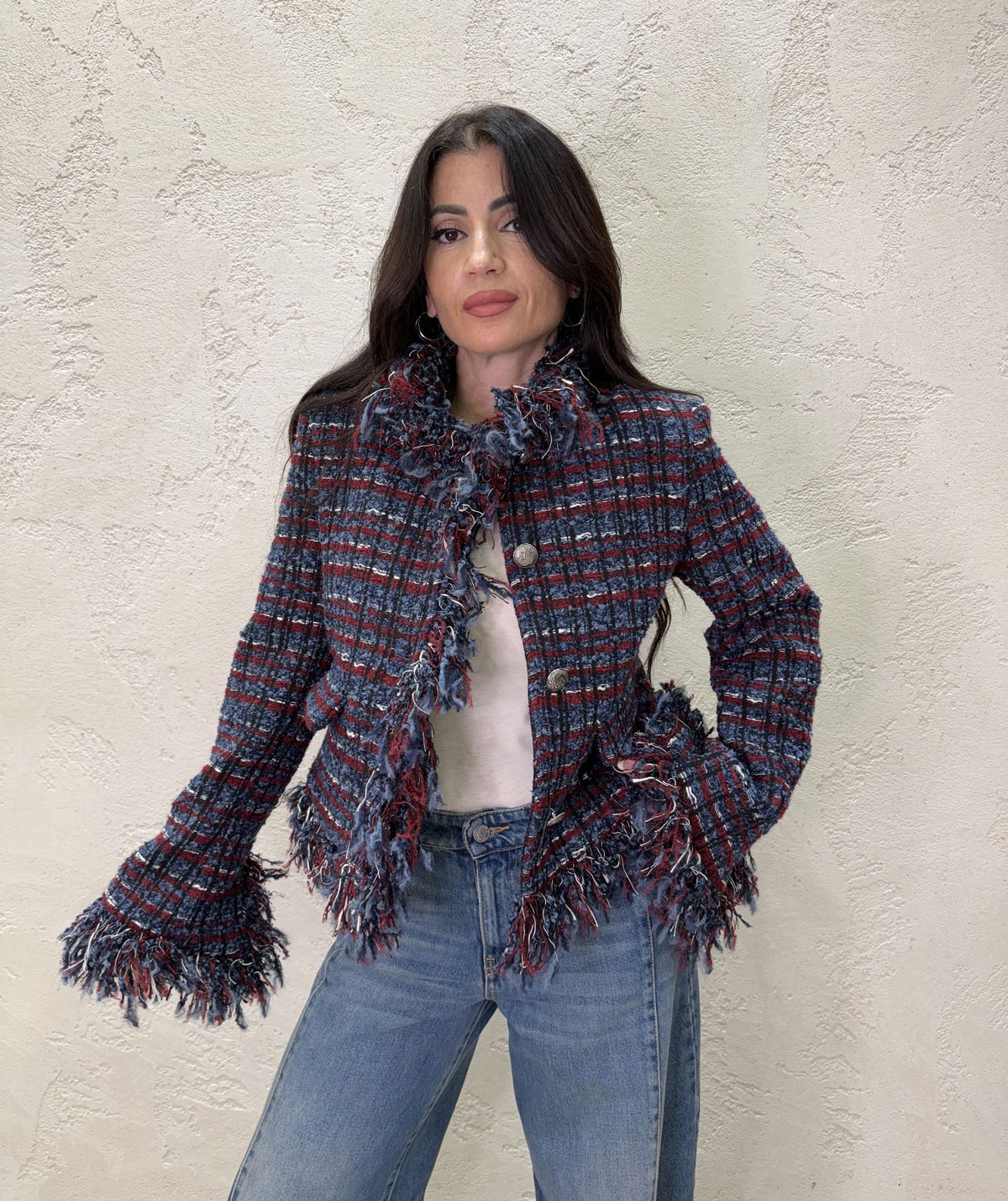 Giacca "Parisienne" in tweed sfrangiato