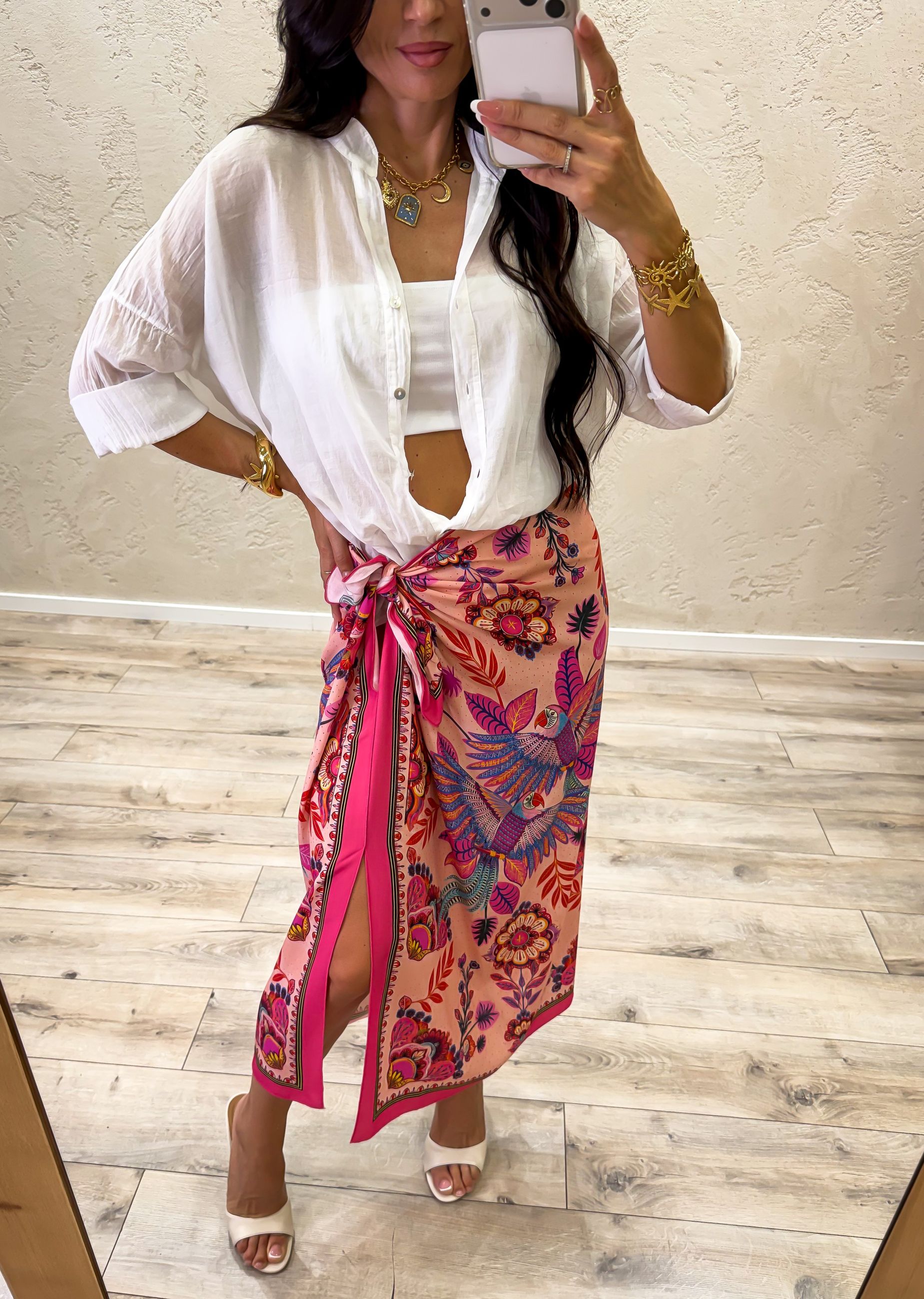 Gonna midi pareo a foulard Ara Incantata