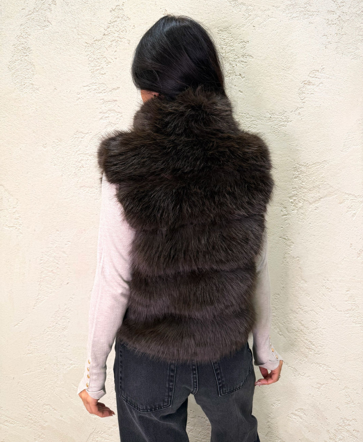 Gilet "Furry" in ecopelliccia con zip