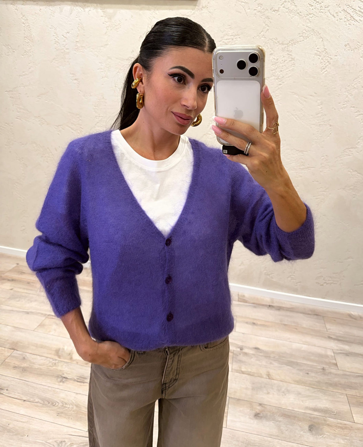 Cardigan "Cloud" in misto mohair