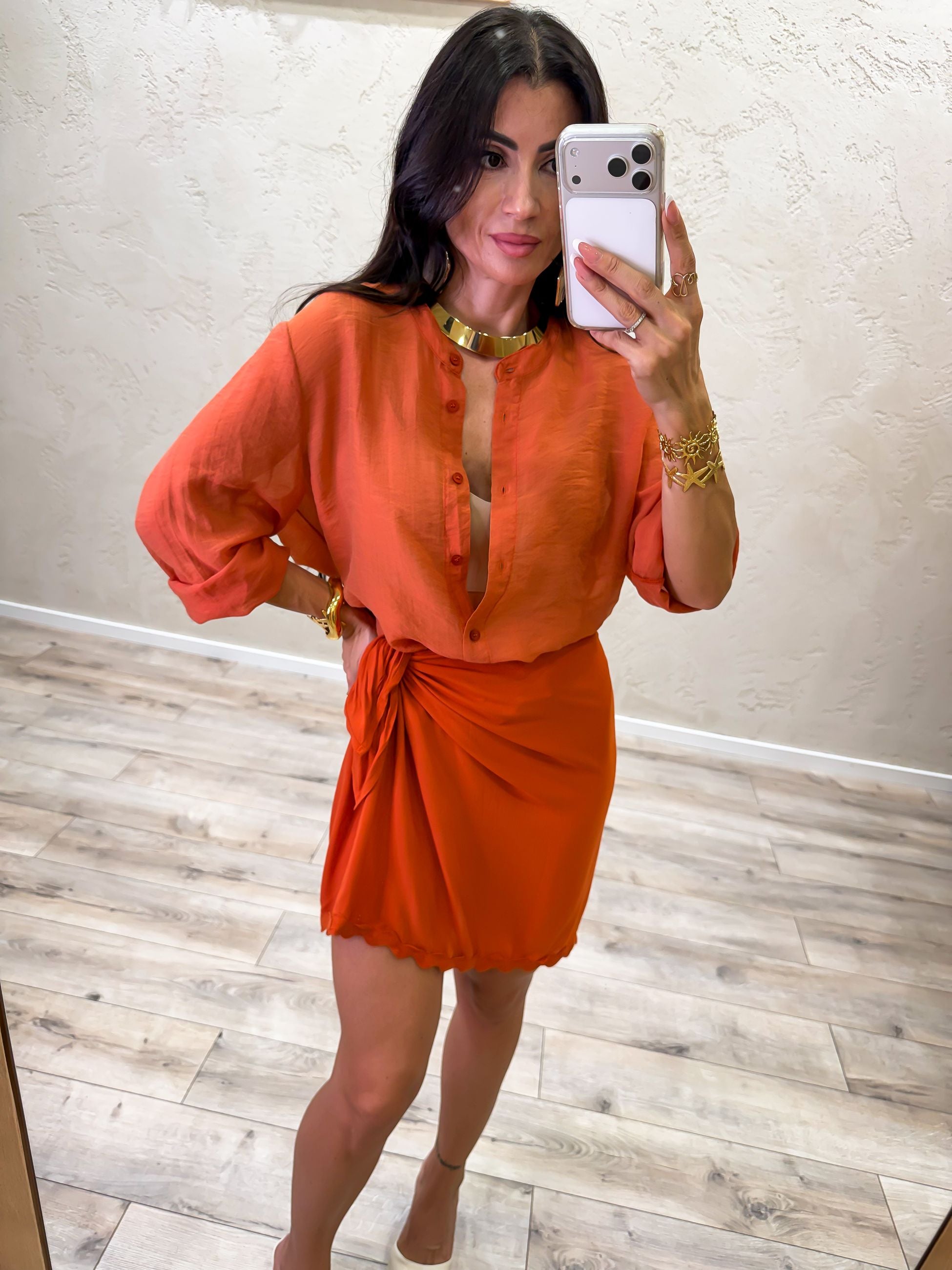 Camicia in lyocell effetto vedo non vedo