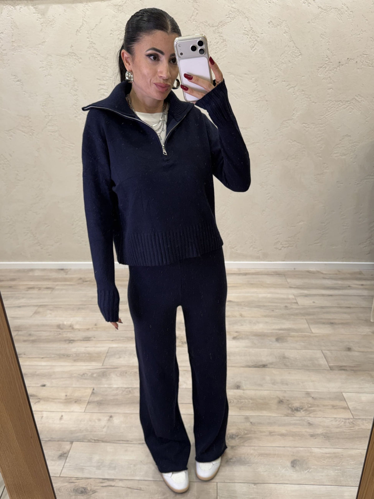 Tuta in maglia "Comfy" zip corta