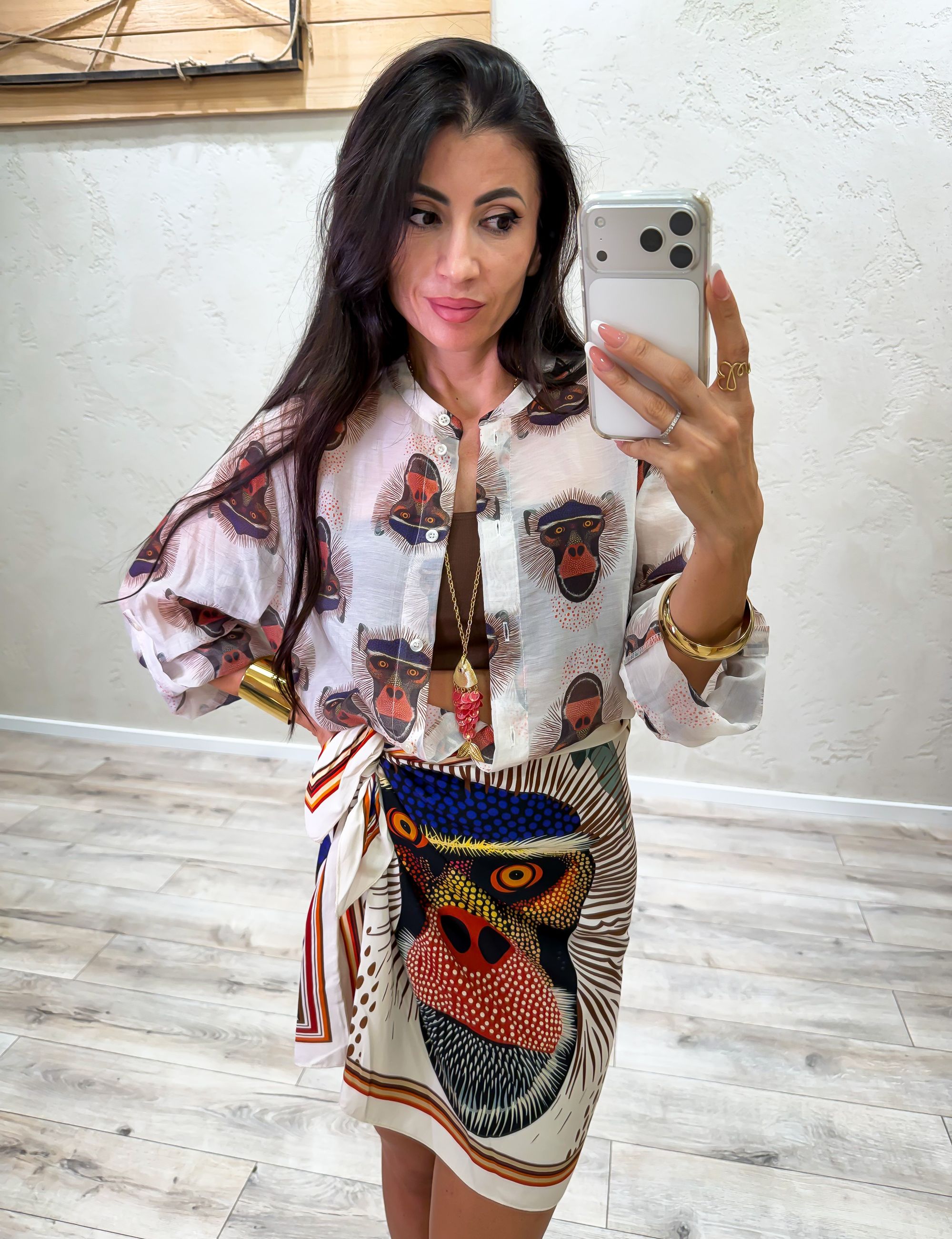 camicia "scimmia" in lyocell