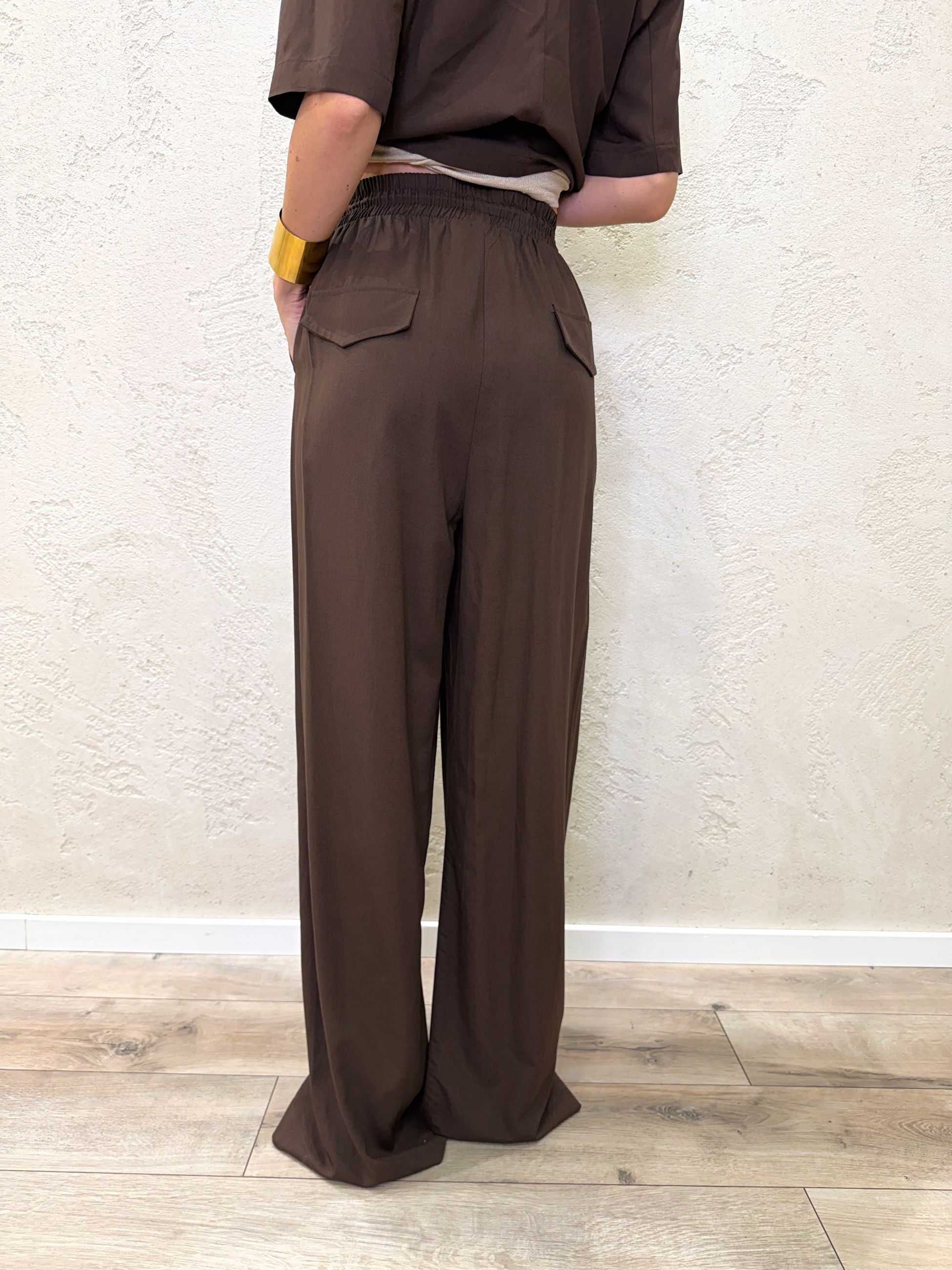 pantalone a palazzo morbido misto lino