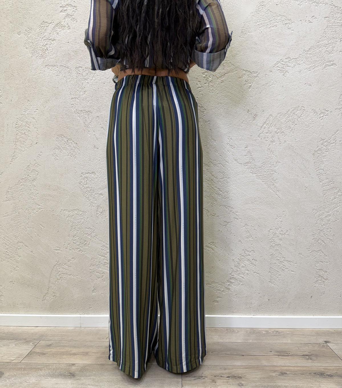 Pantalone "Nomad" a righe in viscosa
