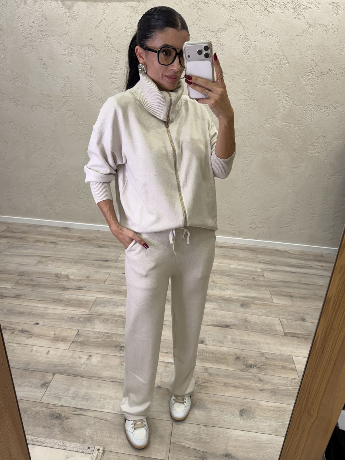 Tuta in maglia "Comfy" zip lunga