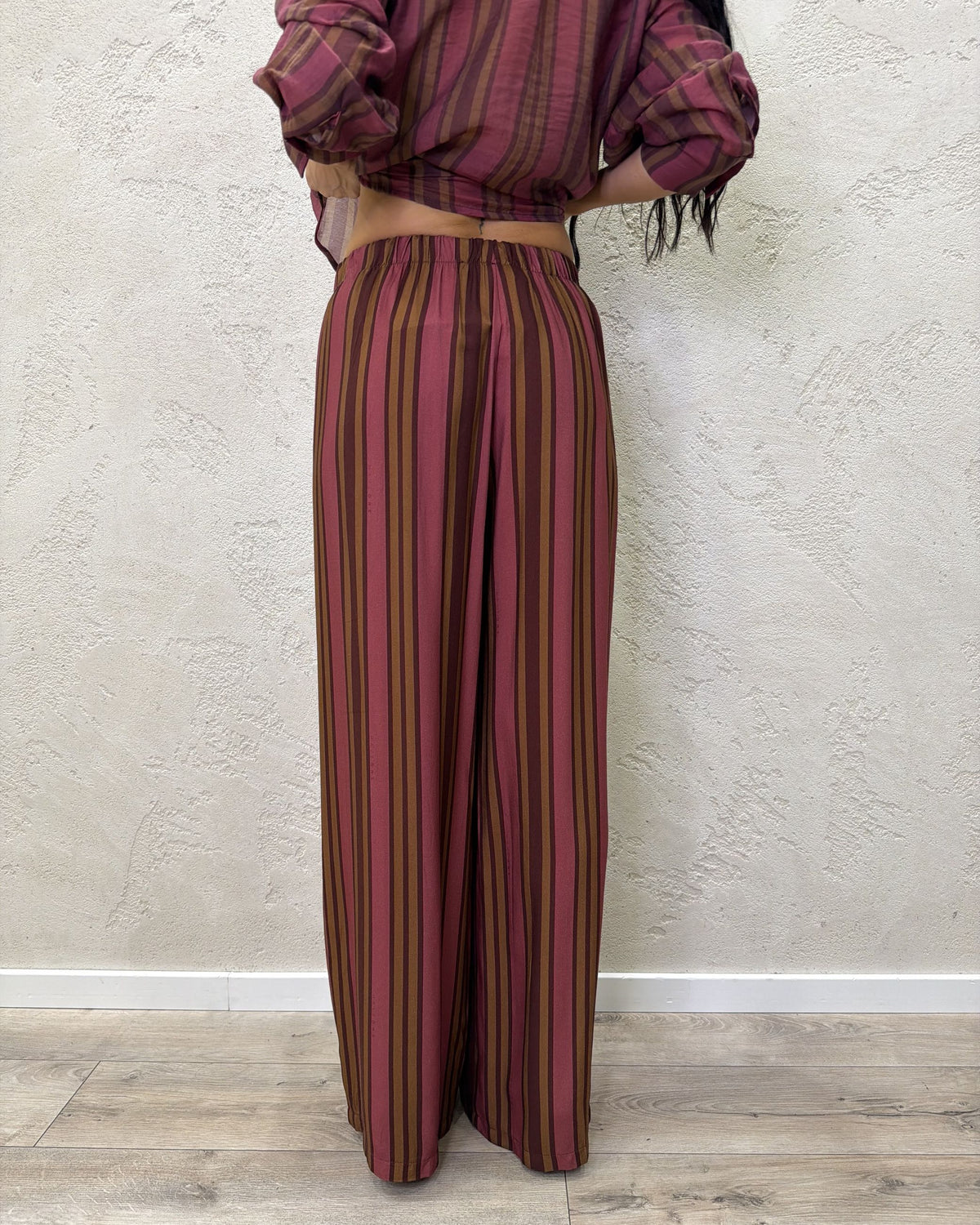 Pantalone "Nomad" a righe in viscosa