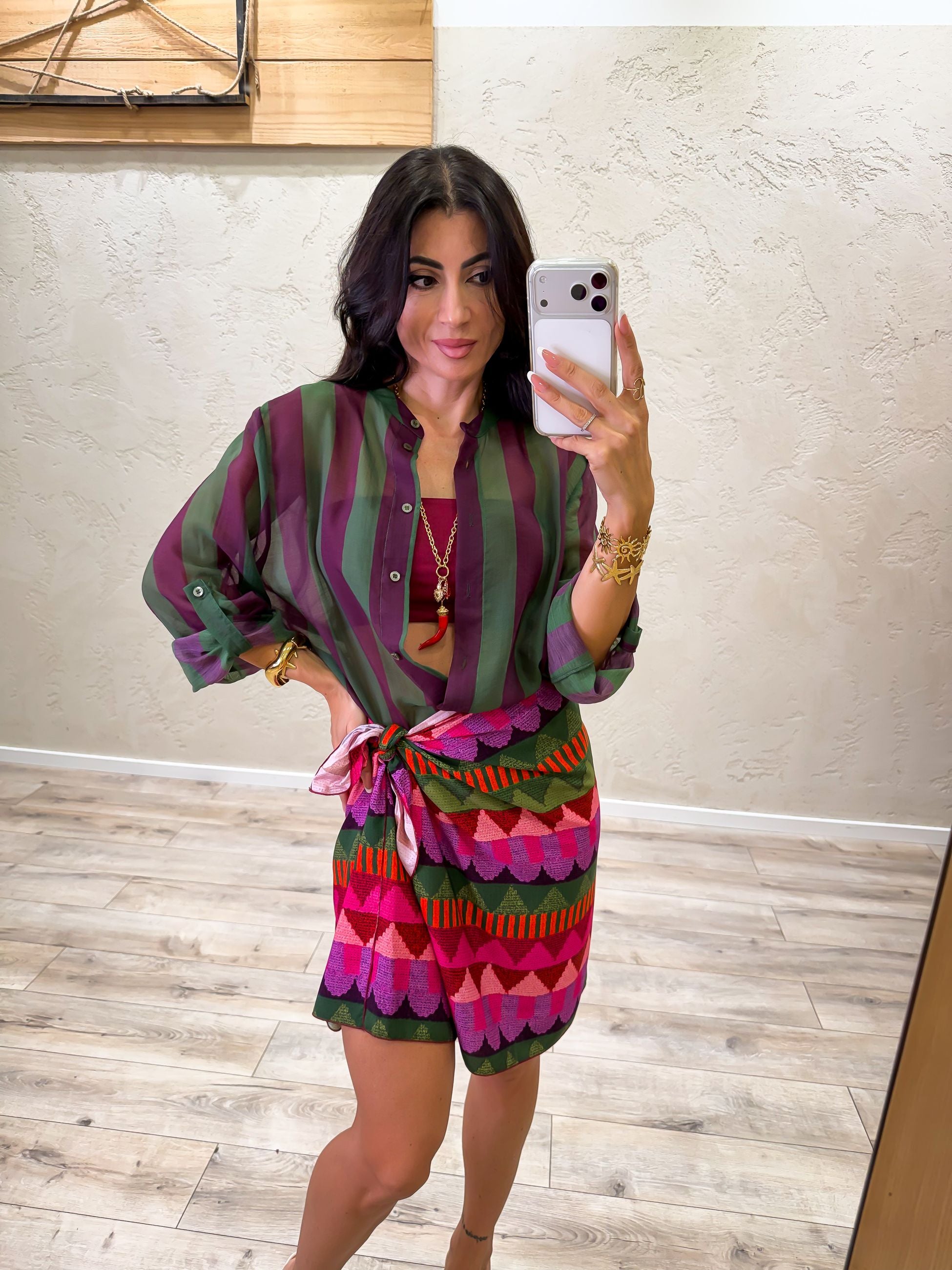 minigonna pareo foulard tribal fiesta