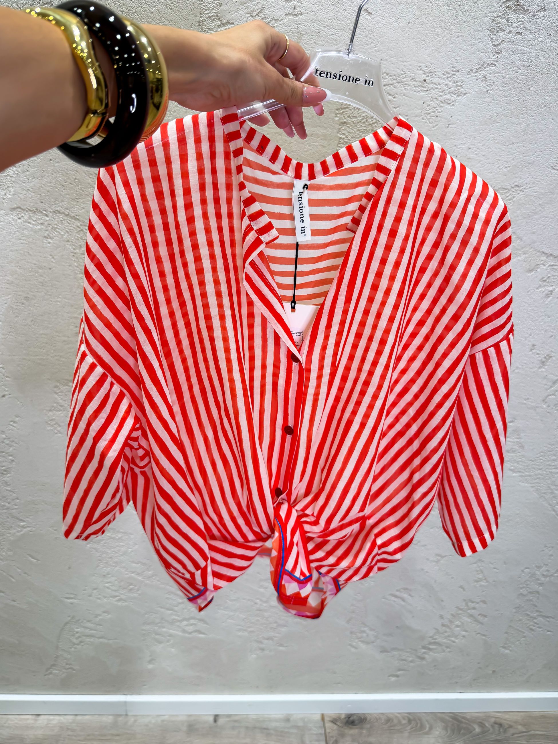 camicia in mussola a righe
