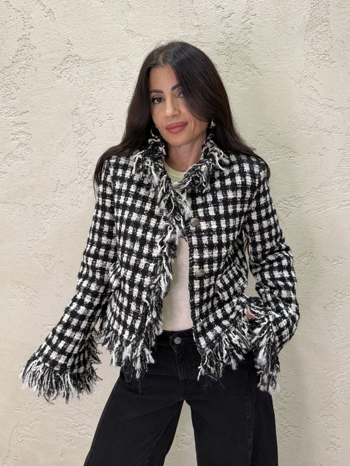 Giacca "Parisienne" in tweed sfrangiato