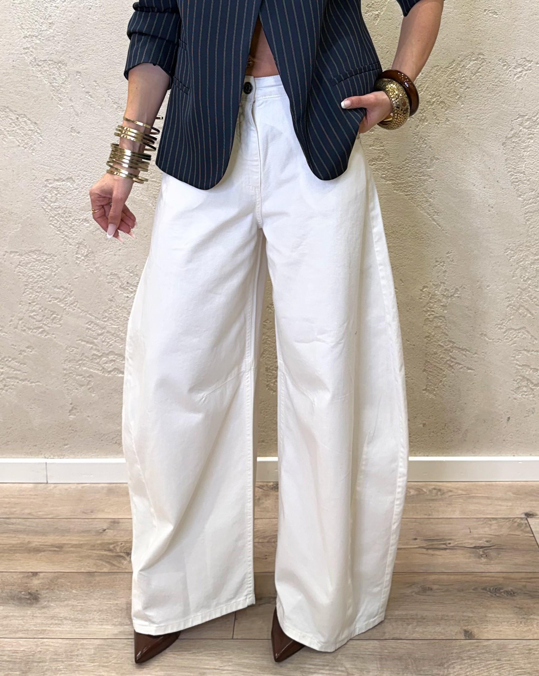 jeans elasticizzato modello louvre barrel fit P314B982D001 BIANCO TENSIONE IN 