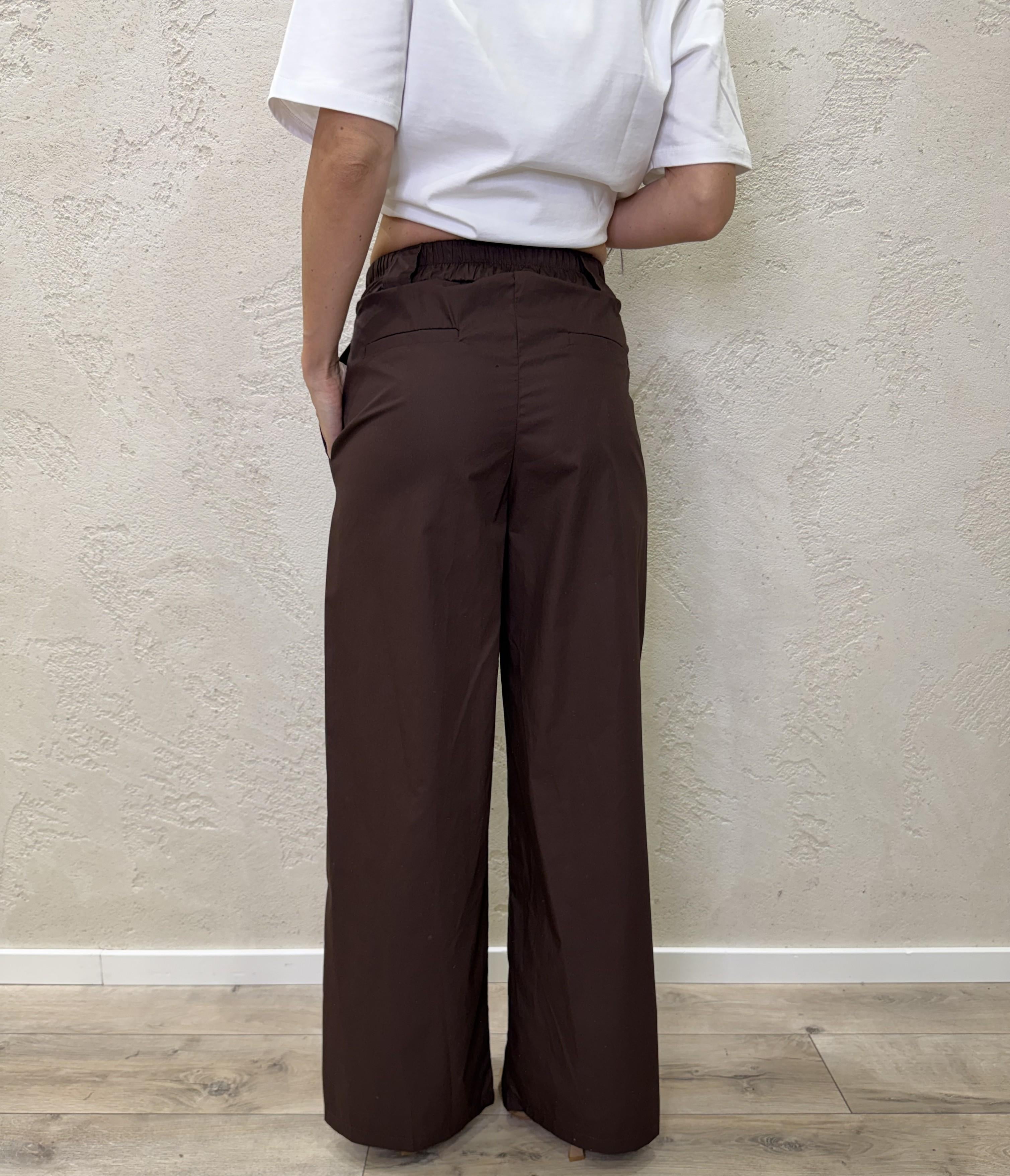 pantalone a gamba dritta in 100% cotone 26P4934 CIOCCOLATO TENSIONE IN 