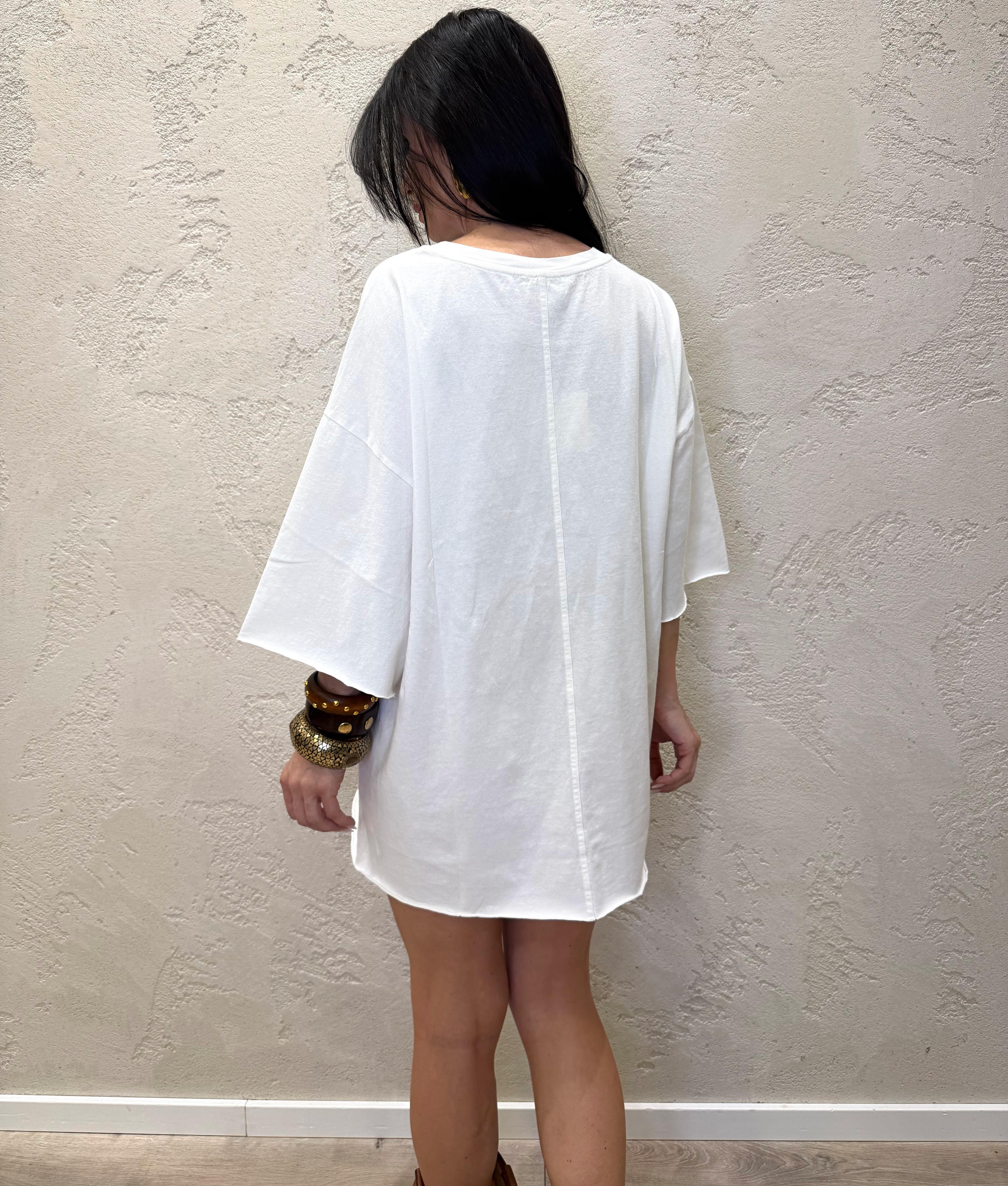 t-shirt oversize UAB0023 LATTE VICOLO 
