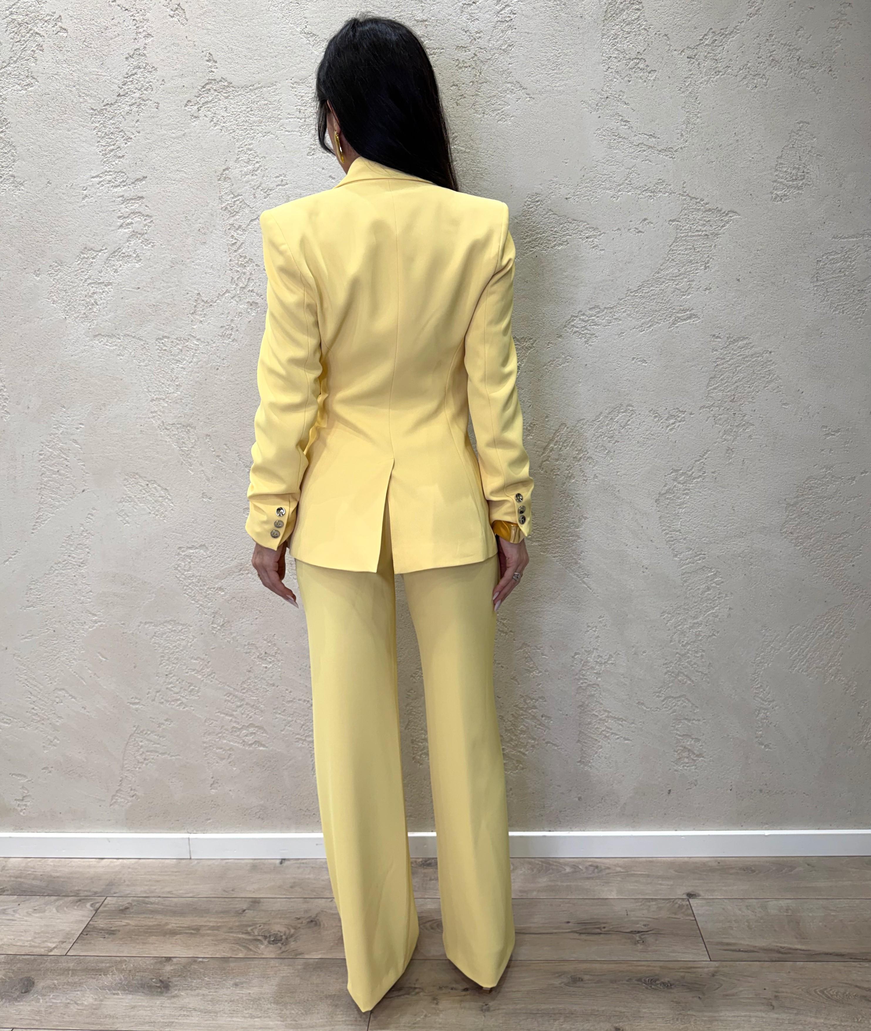 blazer sfiancato con incrocio frontale J9990015V GIALLO IMPERIAL 