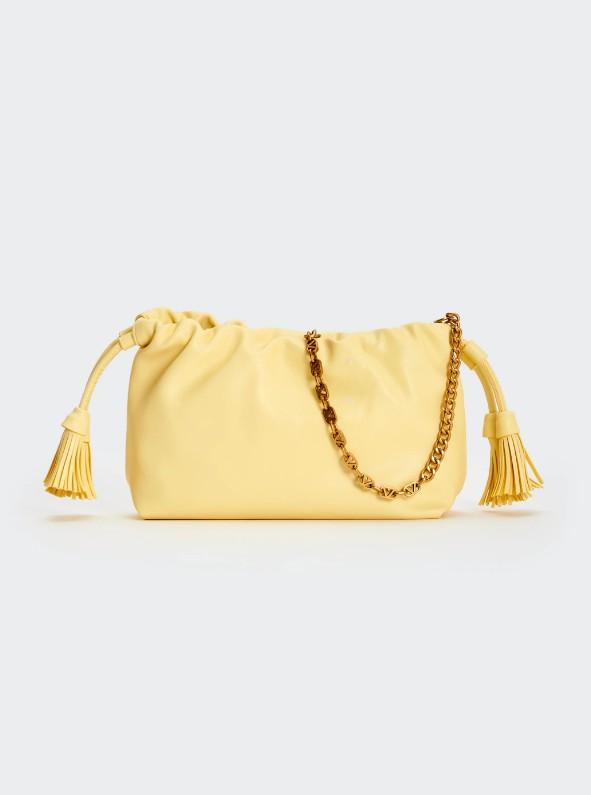 borsa tassel piccola in ecopelle XAB0035 GIALLO VICOLO 