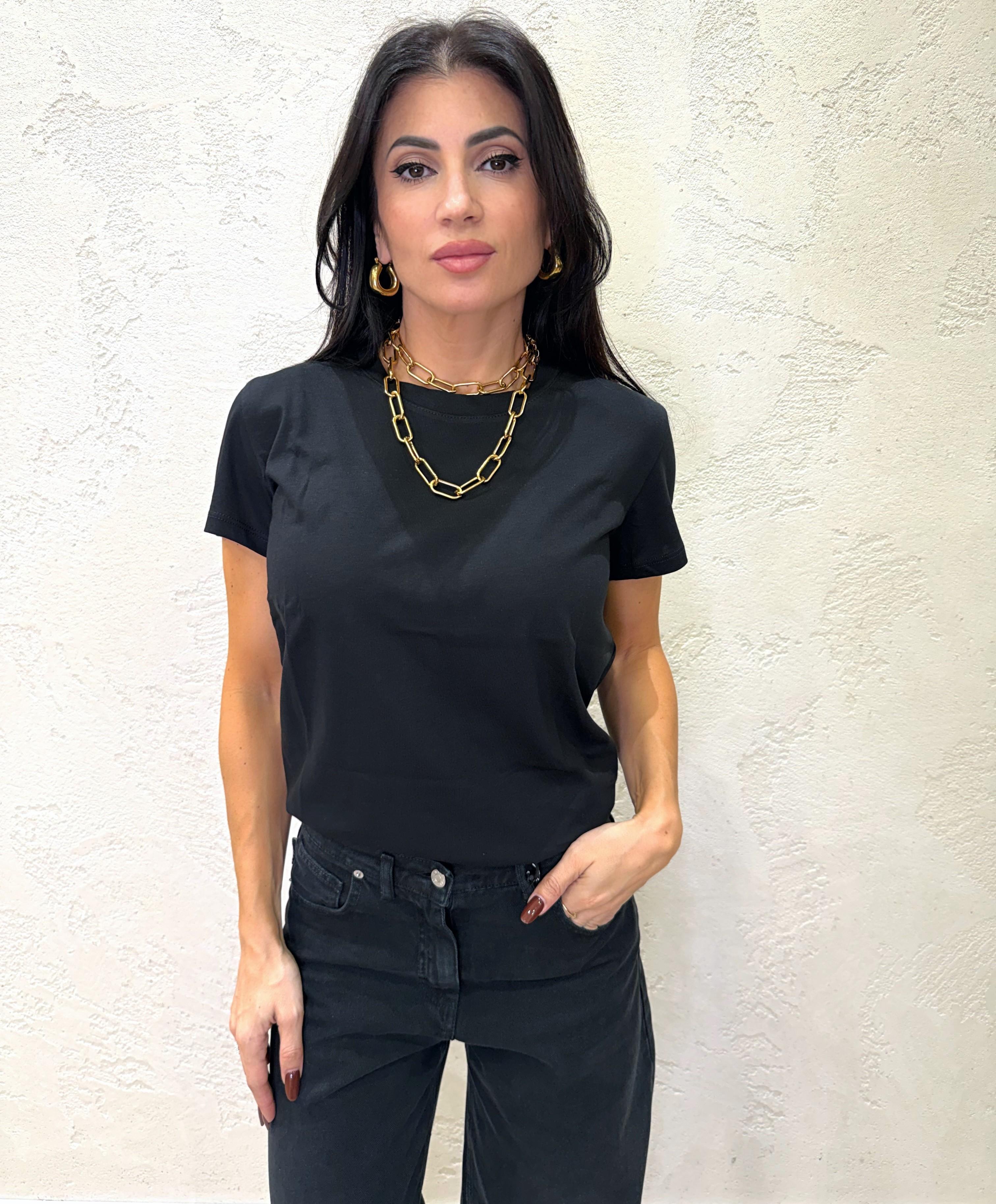 t-shirt basica a manica corta SH000904 NERO SUSY MIX 