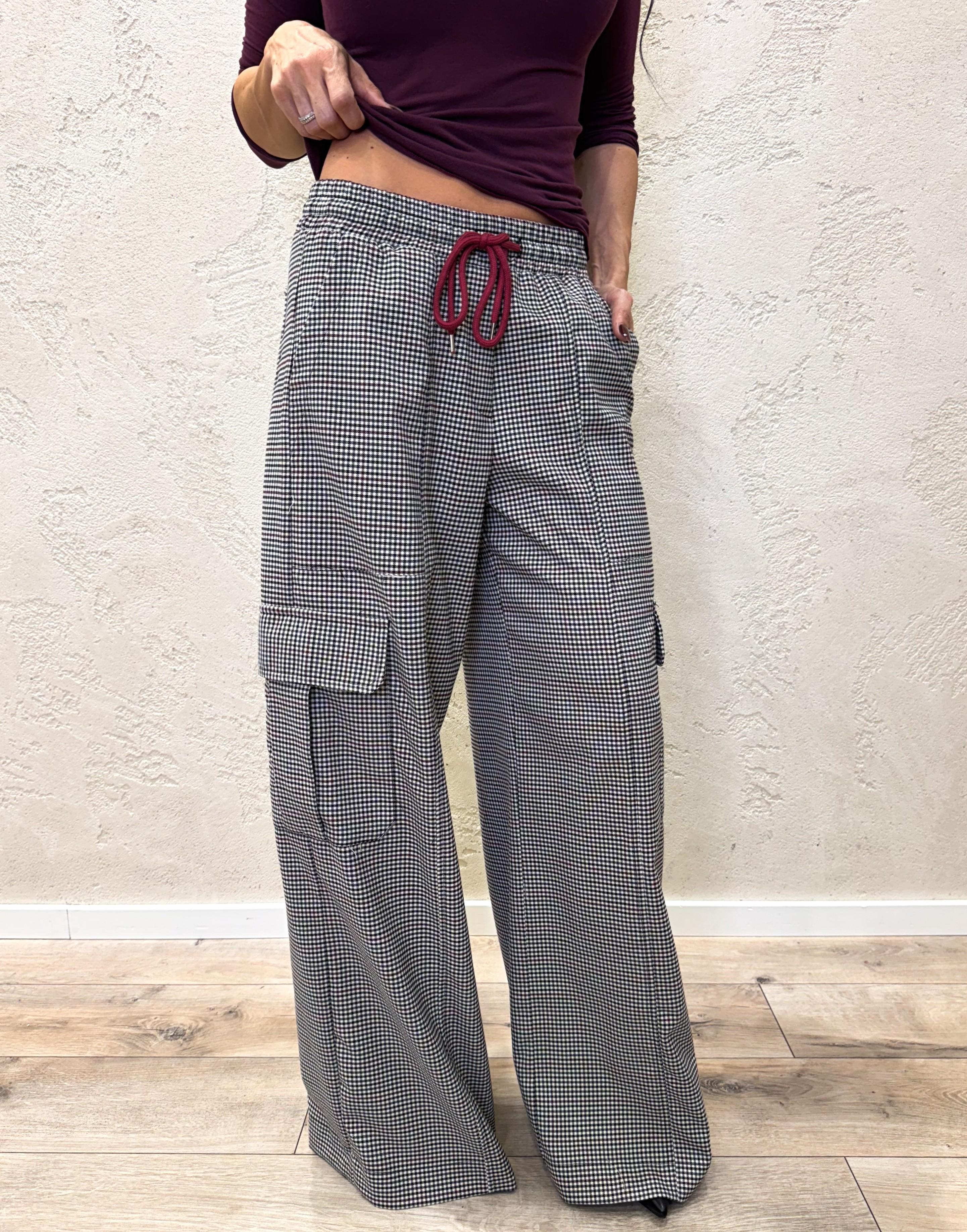 pantalone a palazzo modello work 37875 PIEDDEPOULE TENSIONE IN 