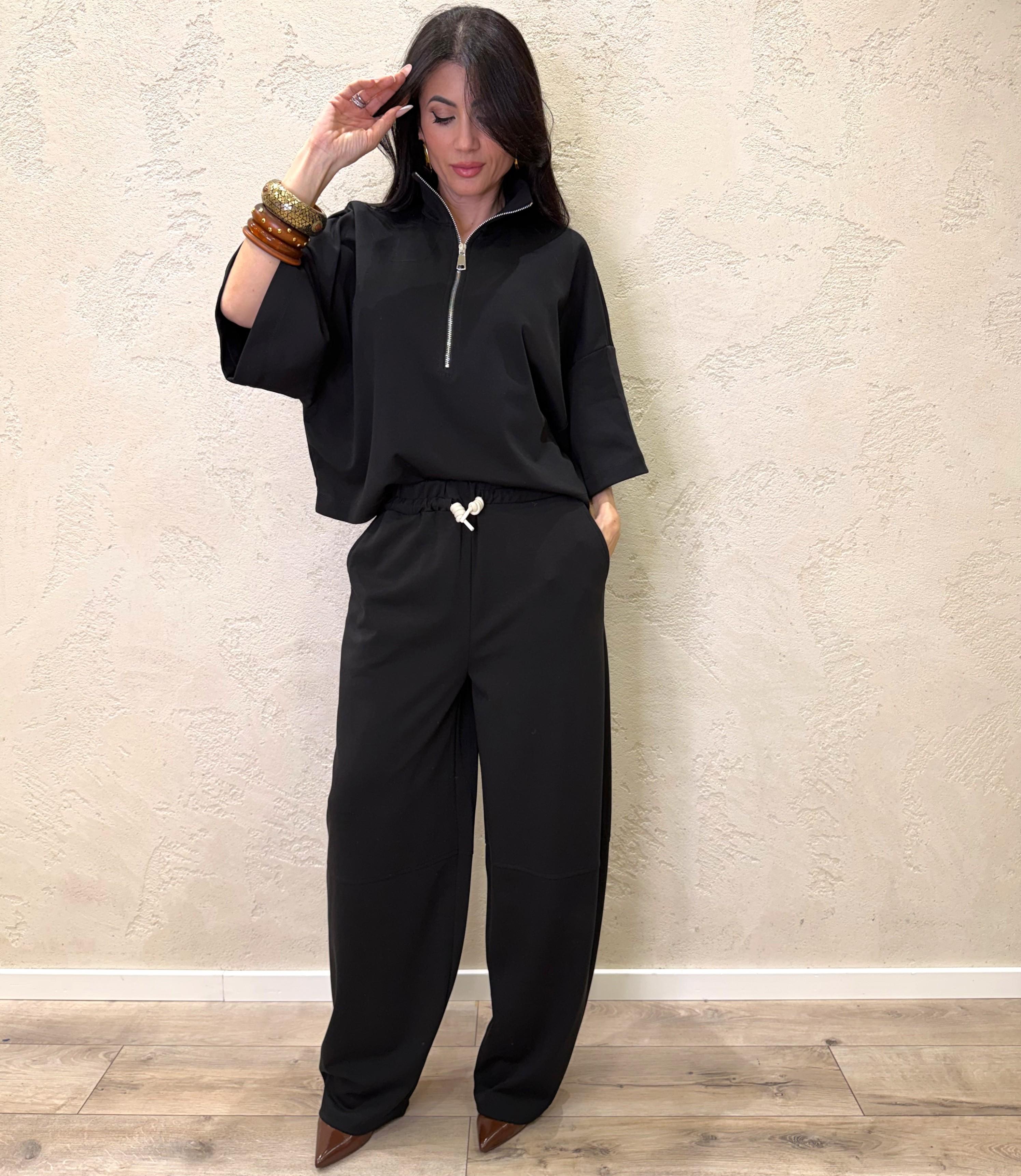 felpa in scuba leggera TAB1341 NERO VICOLO 