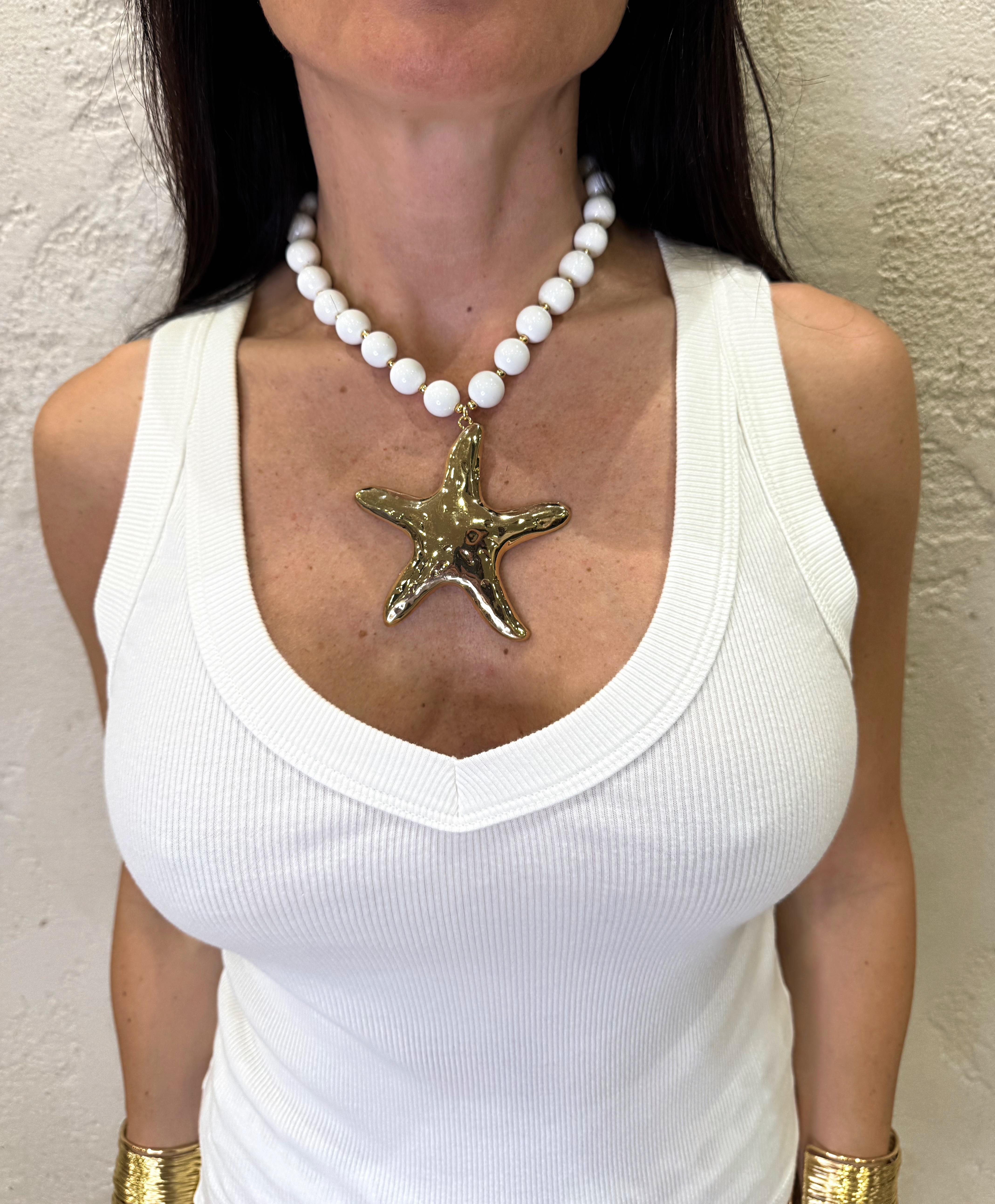 collana stella marina con sfere COLSTELLASFERE BIANCO ELEVI 