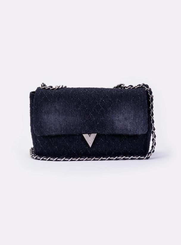 borsa a spalla in denim con catena XF0038 DENIM VICOLO 