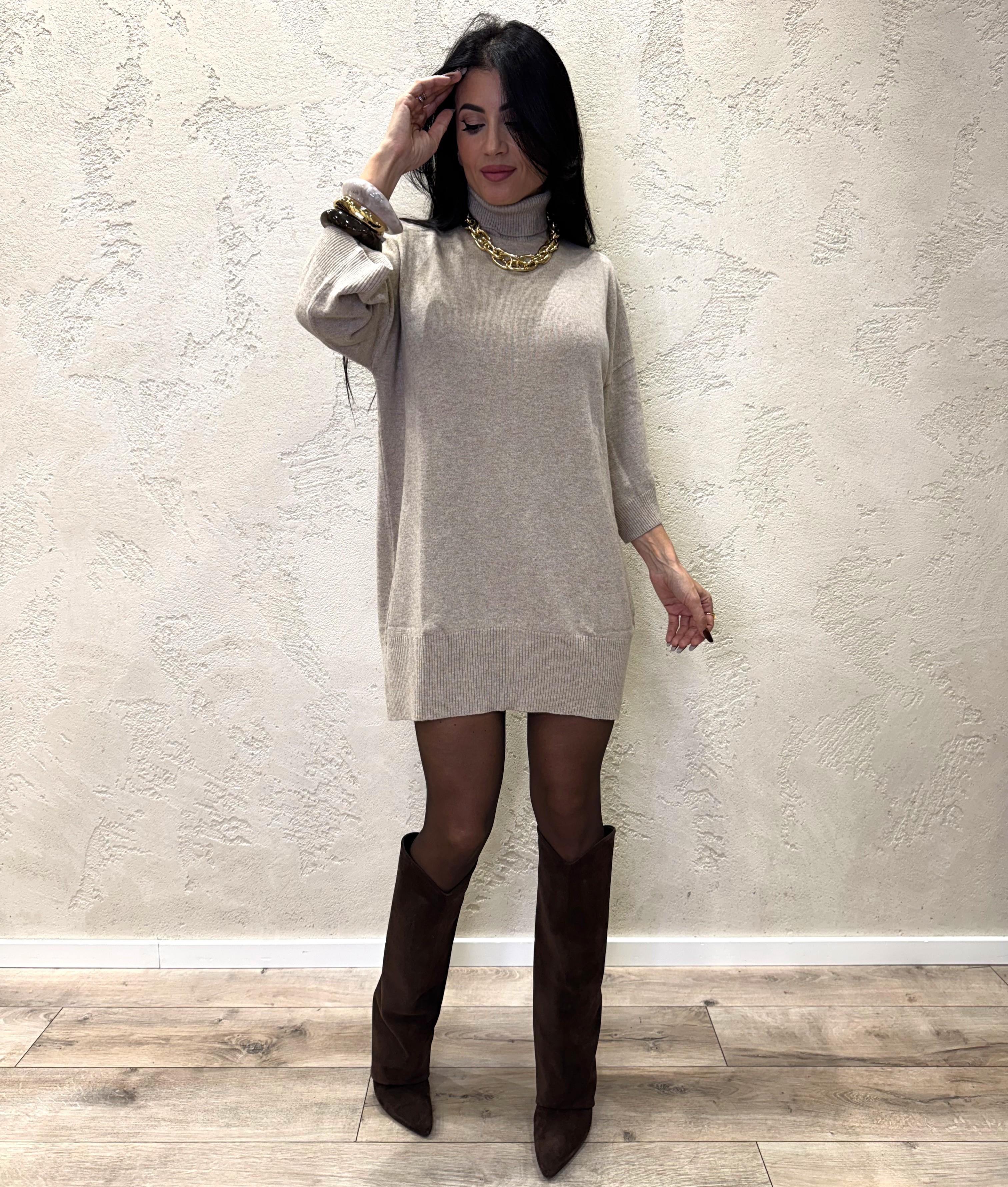 abito mini misto cashmere a collo alto 22082F KASHA VICOLO 