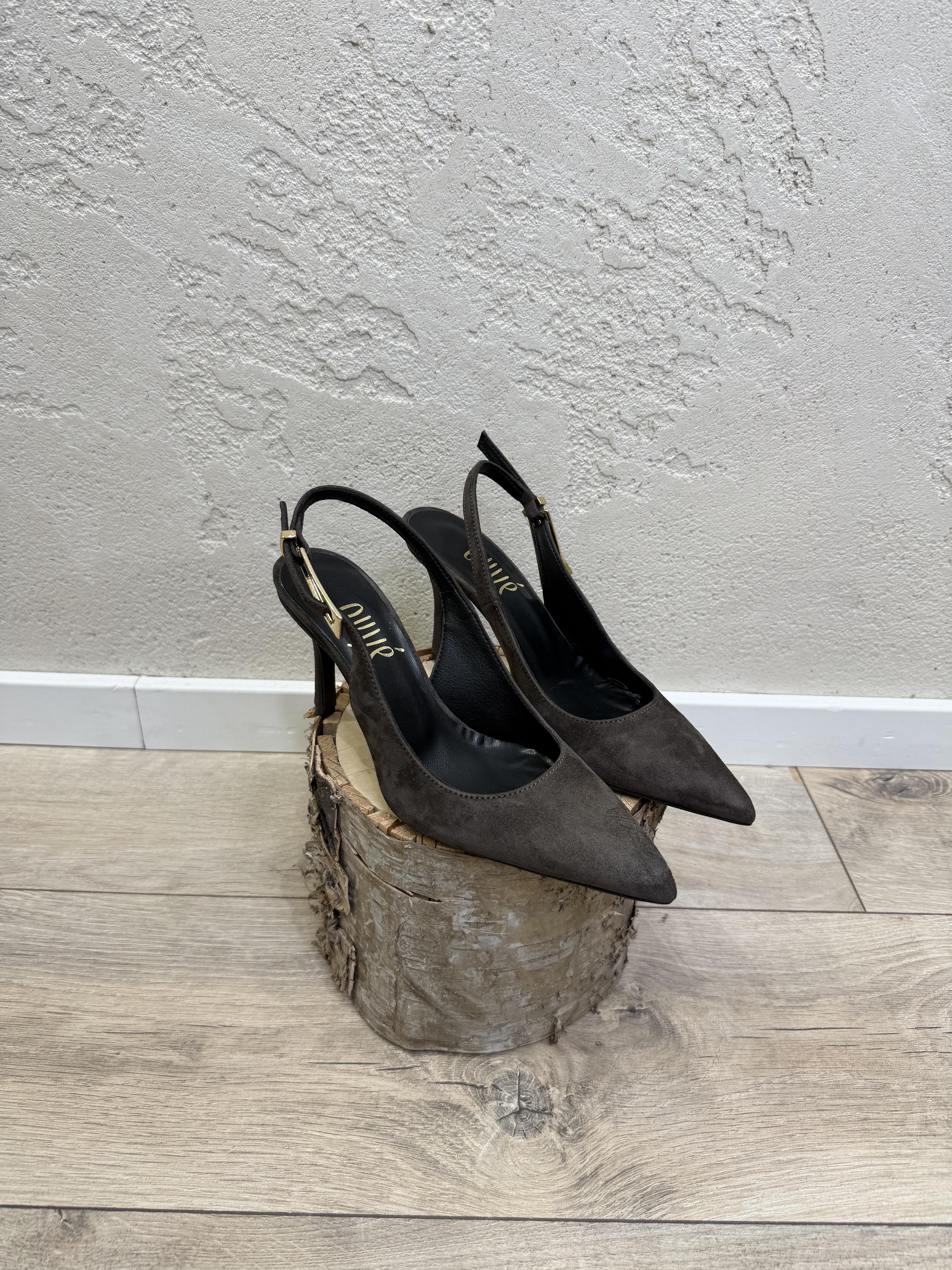 slingback scamosciate AT6990 MORO OVYE' 