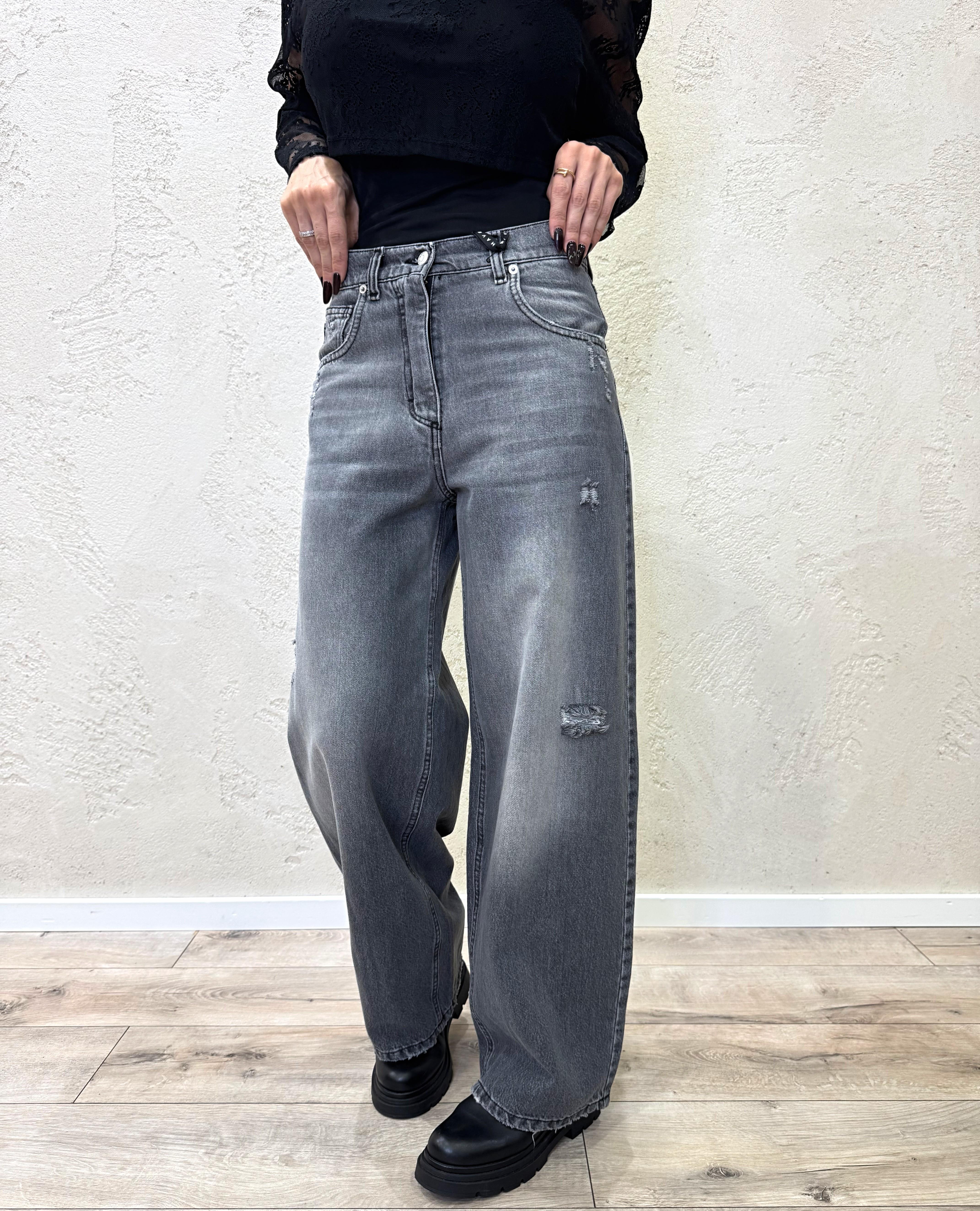 jeans modello bella gamba dritta PLS-P012 GRIGIO HAVEONE 