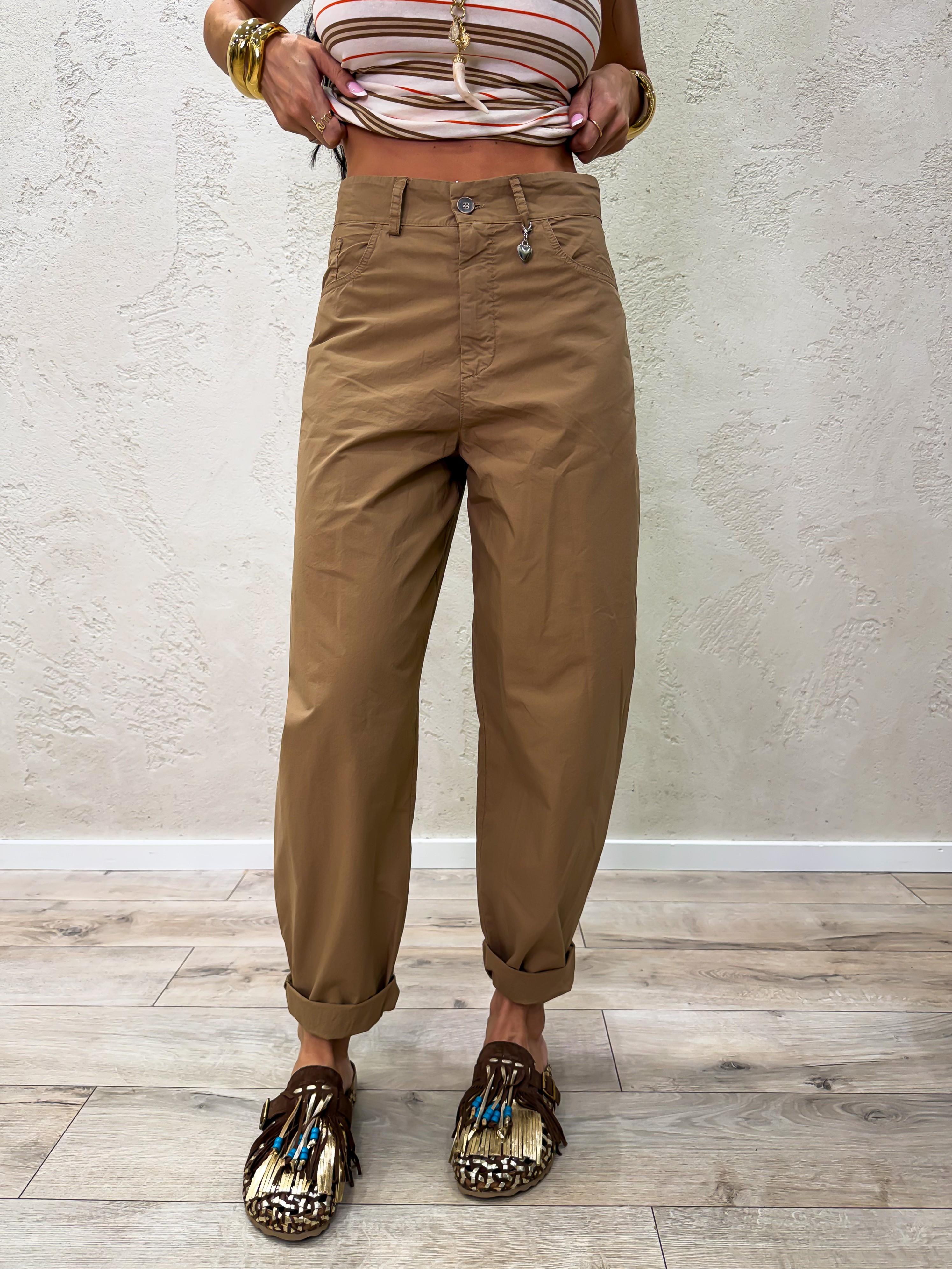 pantalone in contone a ovetto 60285TL CAMMELLO SUSY MIX 