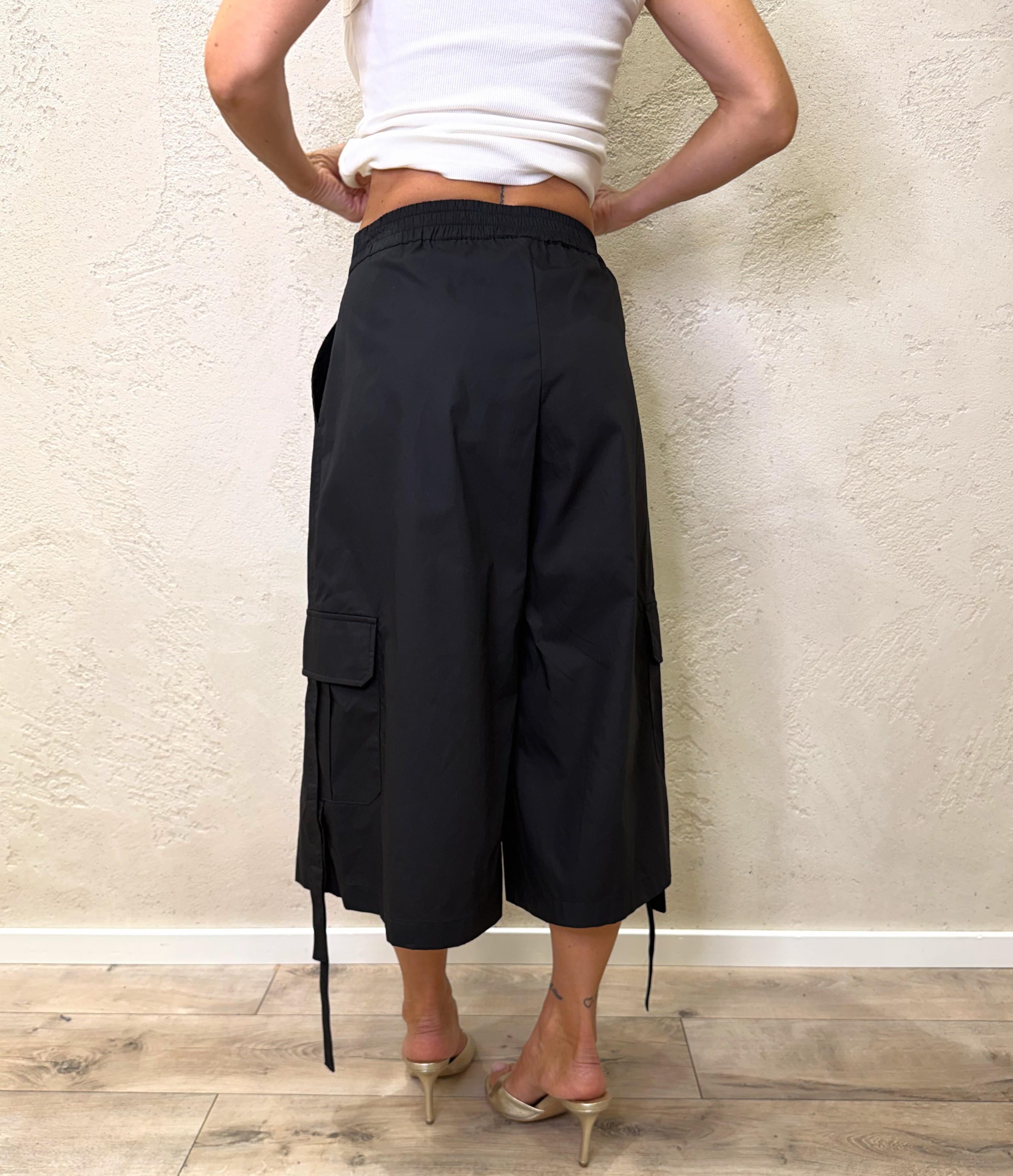 maxi bermuda cargo 100% cotone 39409 NERO TENSIONE IN 