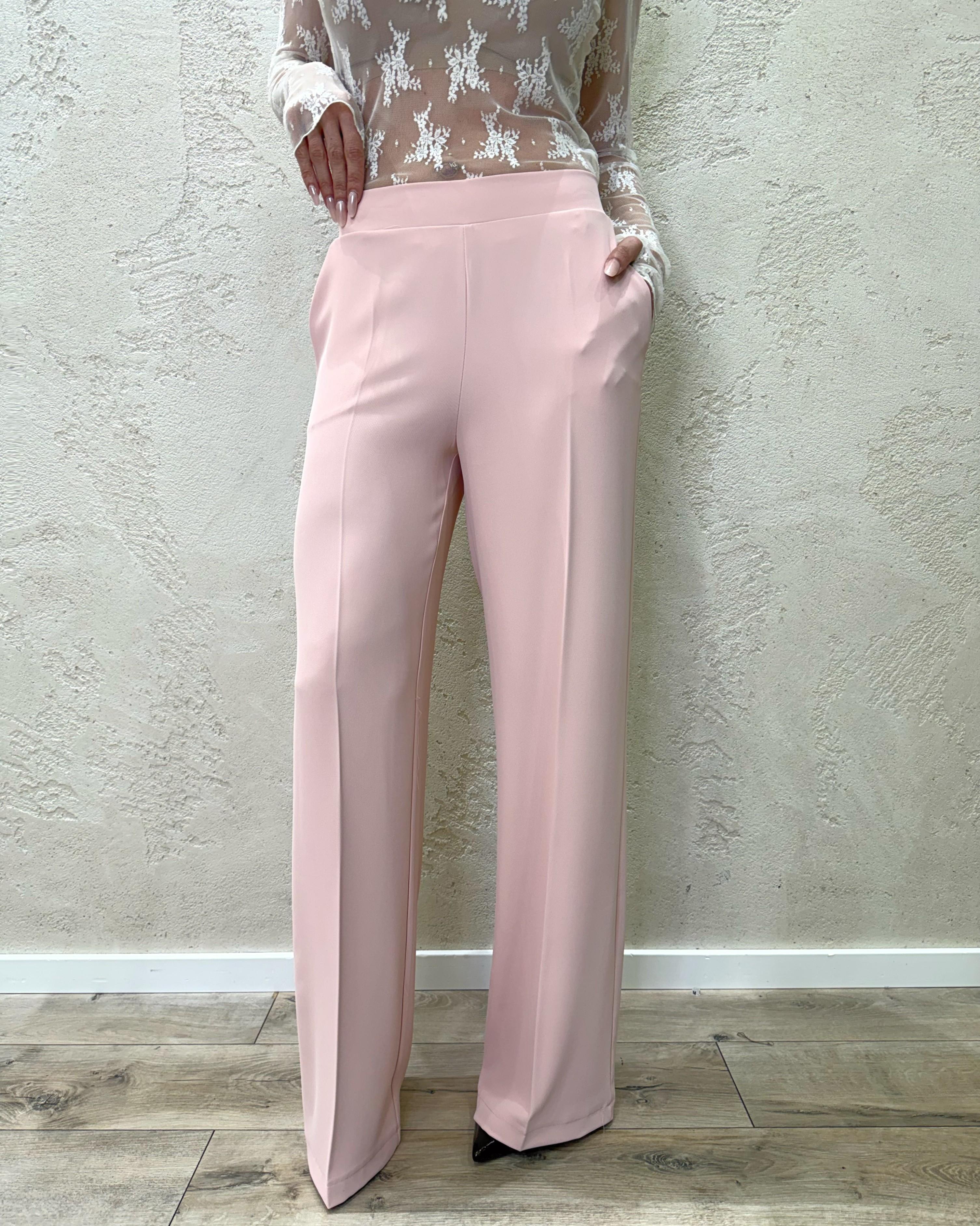 completo blazer con cintura e pantalone tessuto fluido 303211 ROSA CIPRIA SUSY MIX 