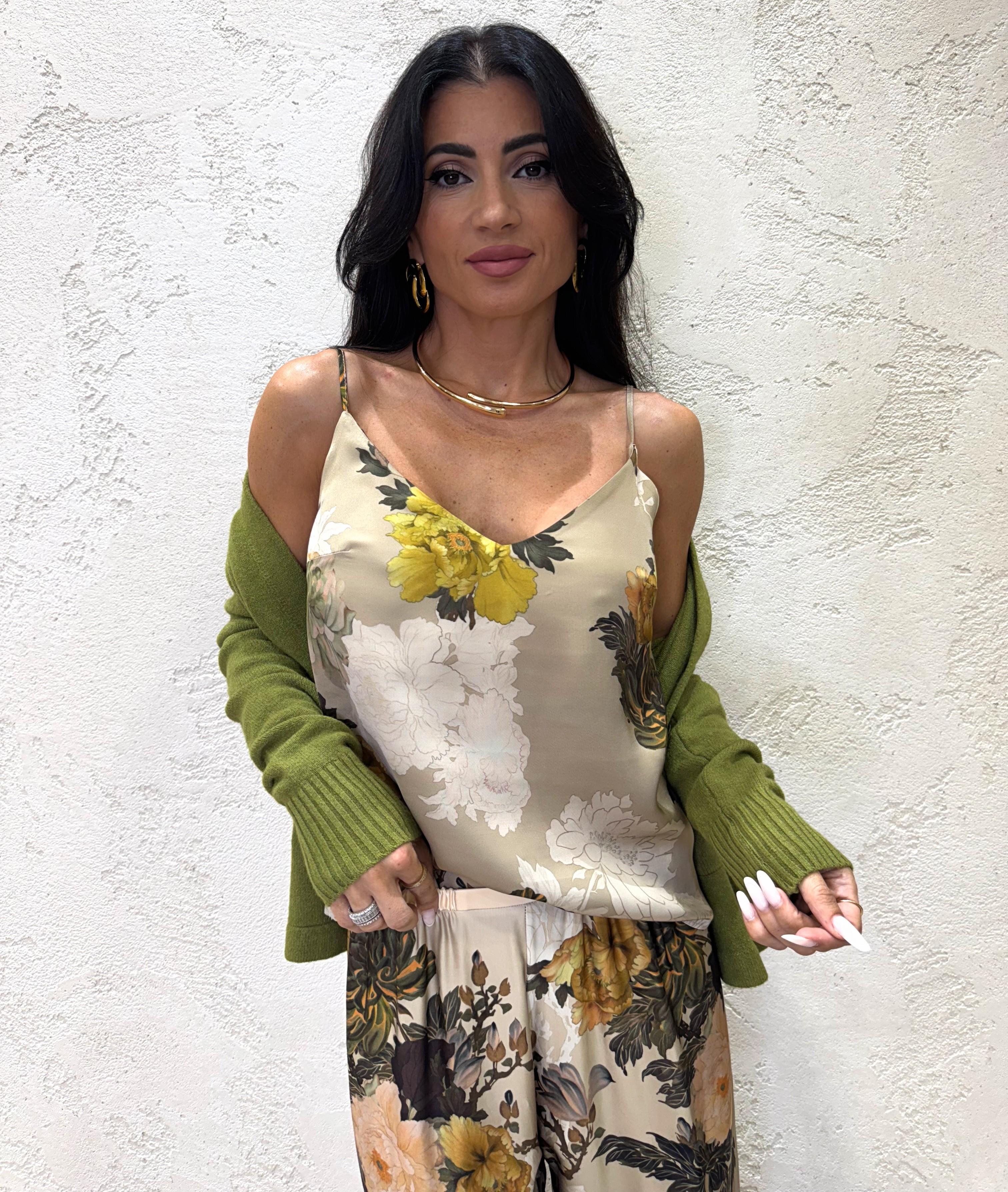 pantalone ampio satinato in fantasia P6B2KJF FANTASIA IMPERIAL 