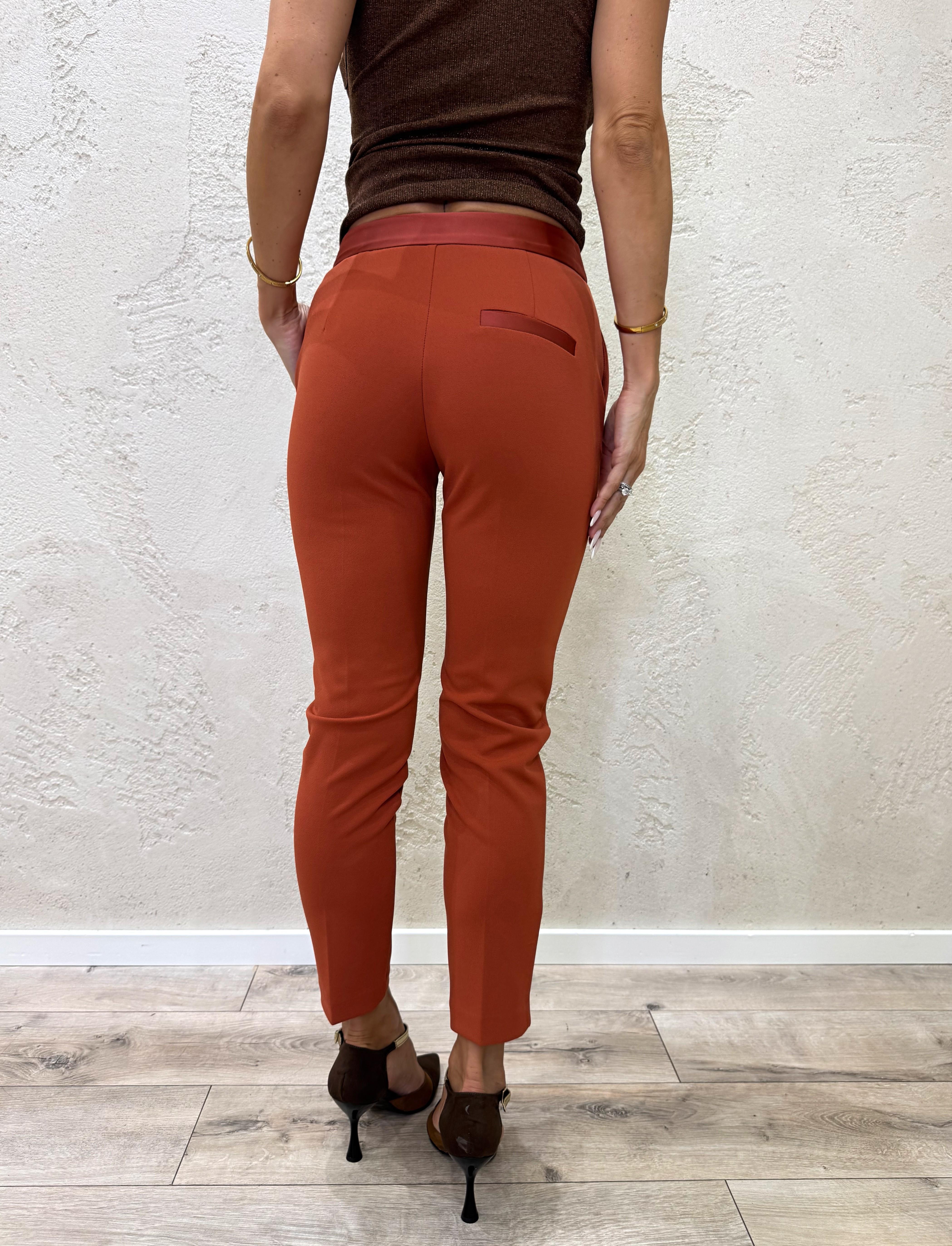 pantalone a sigaretta in crepe elasticizzato PVN2KAW ZUCCA IMPERIAL 