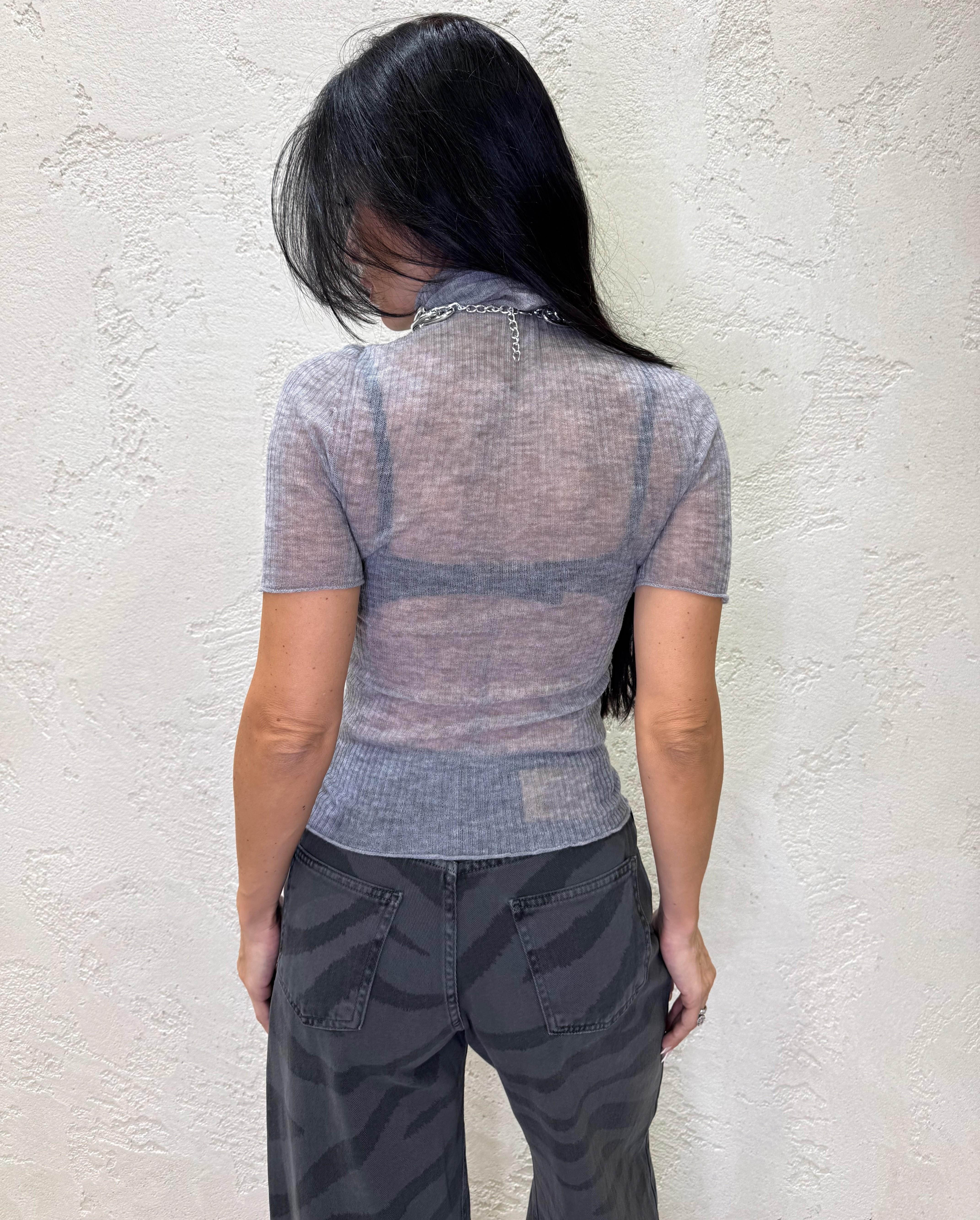 maglia 100% lana a costine 44029F GRIGIO VICOLO 