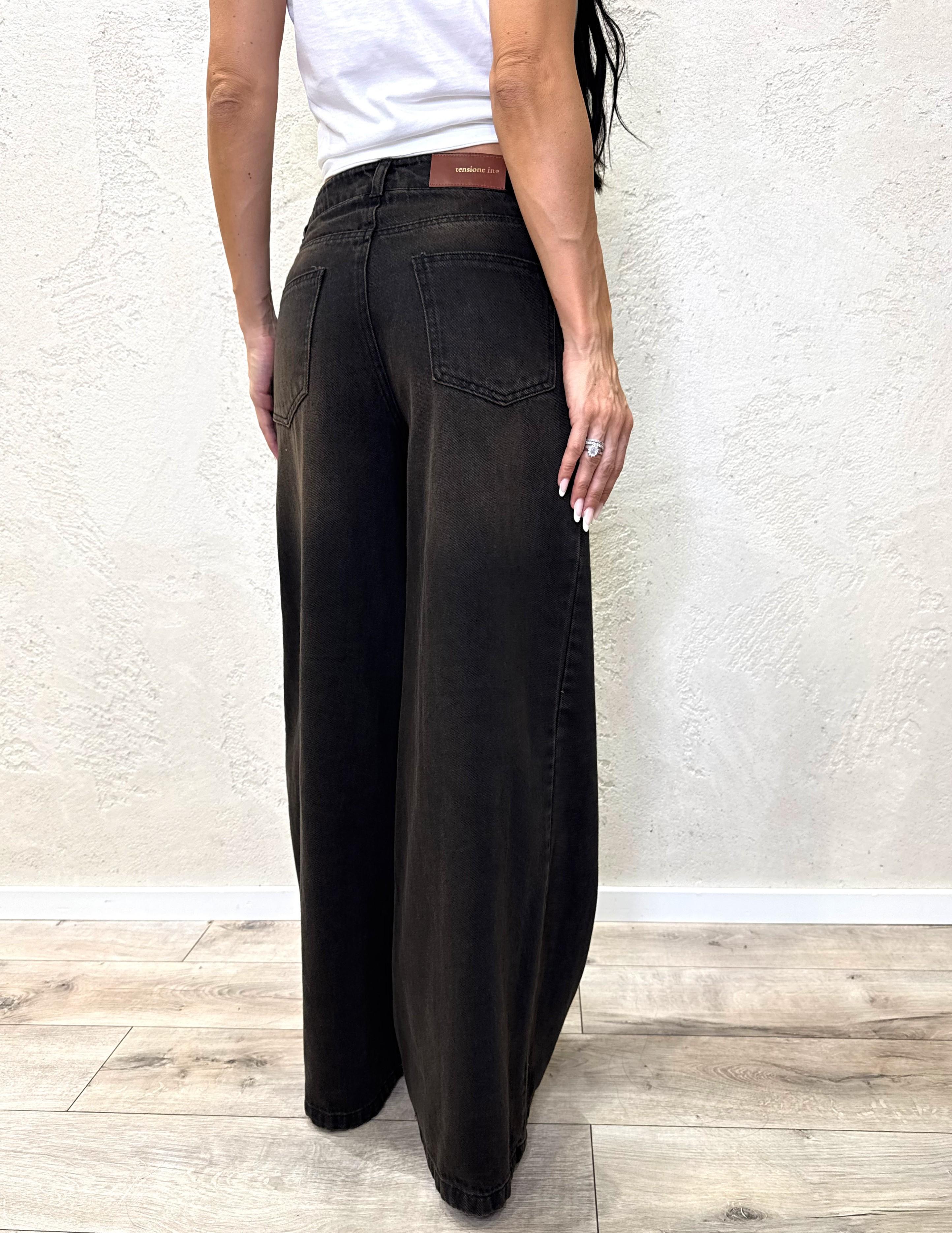 jeans a palazzo bruciato KM494 BRUCIATO TENSIONE IN 