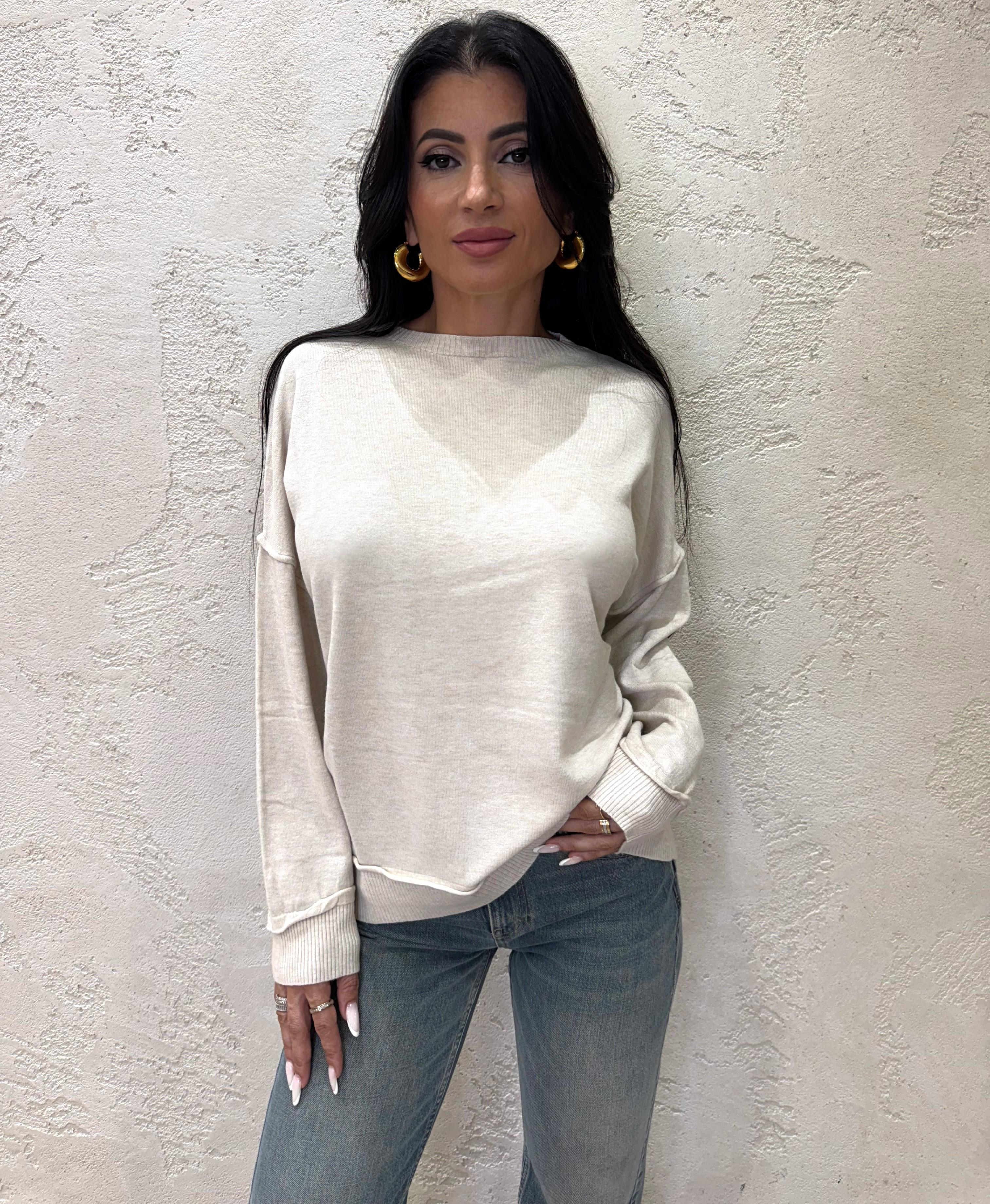 maglia morbida a girocollo 2350 BEIGE SUSY MIX 