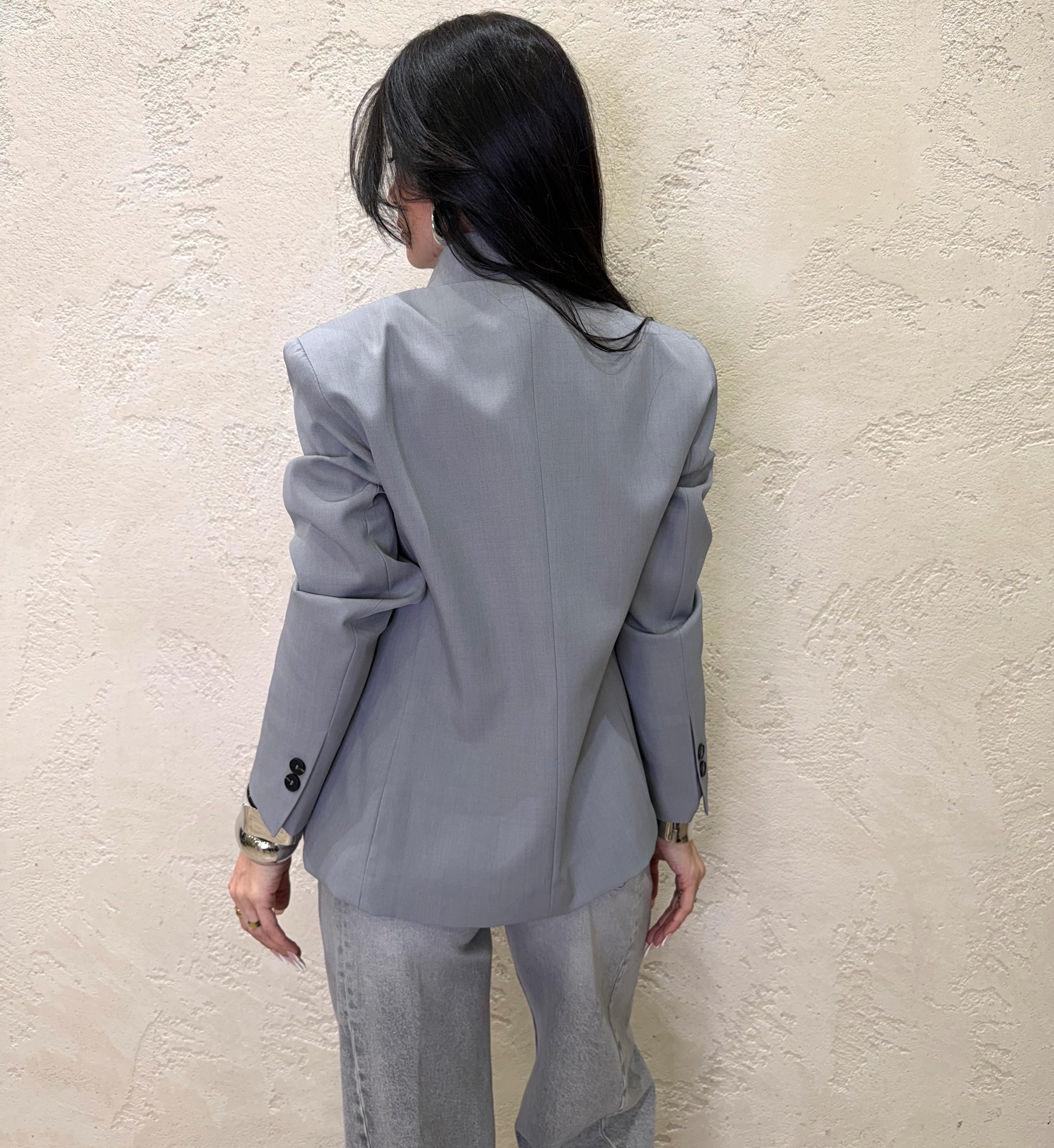 giacca con collo alla coreana e chiusura asimmetrica JMN-Q090 GRIGIO HAVEONE 