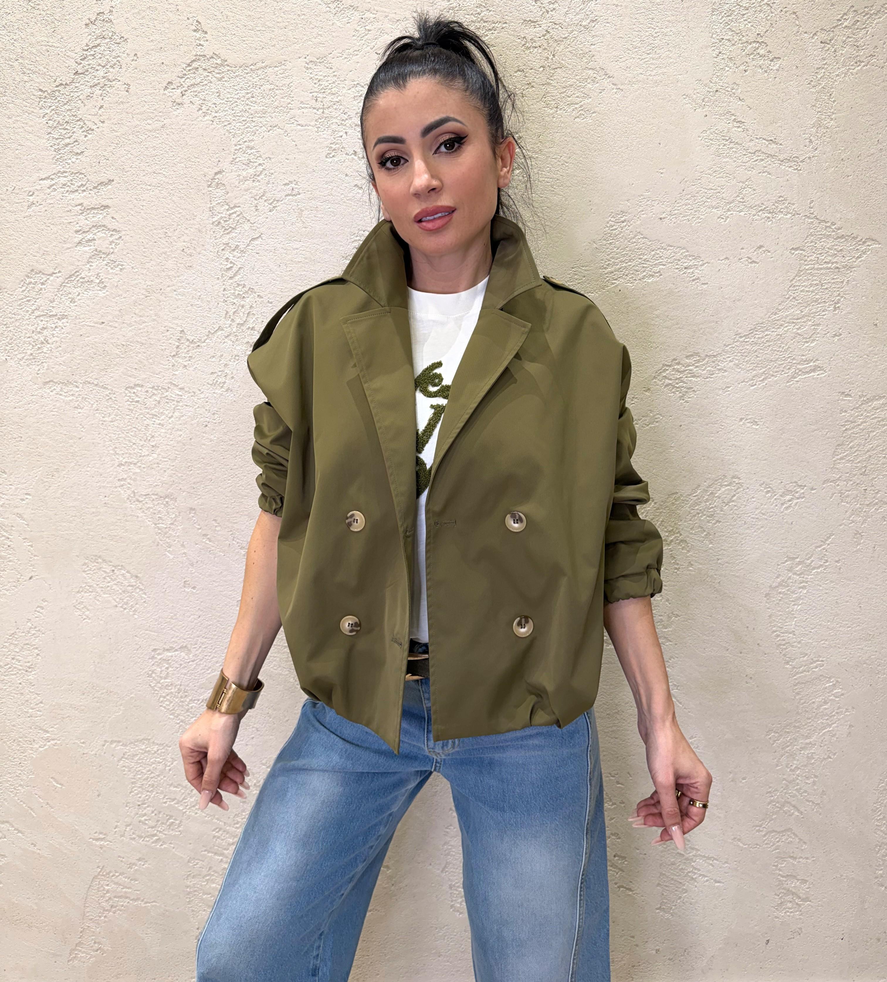 trench a bomber doppiopetto tessuto tecnico JDNL1ET MILITARE DIXIE 