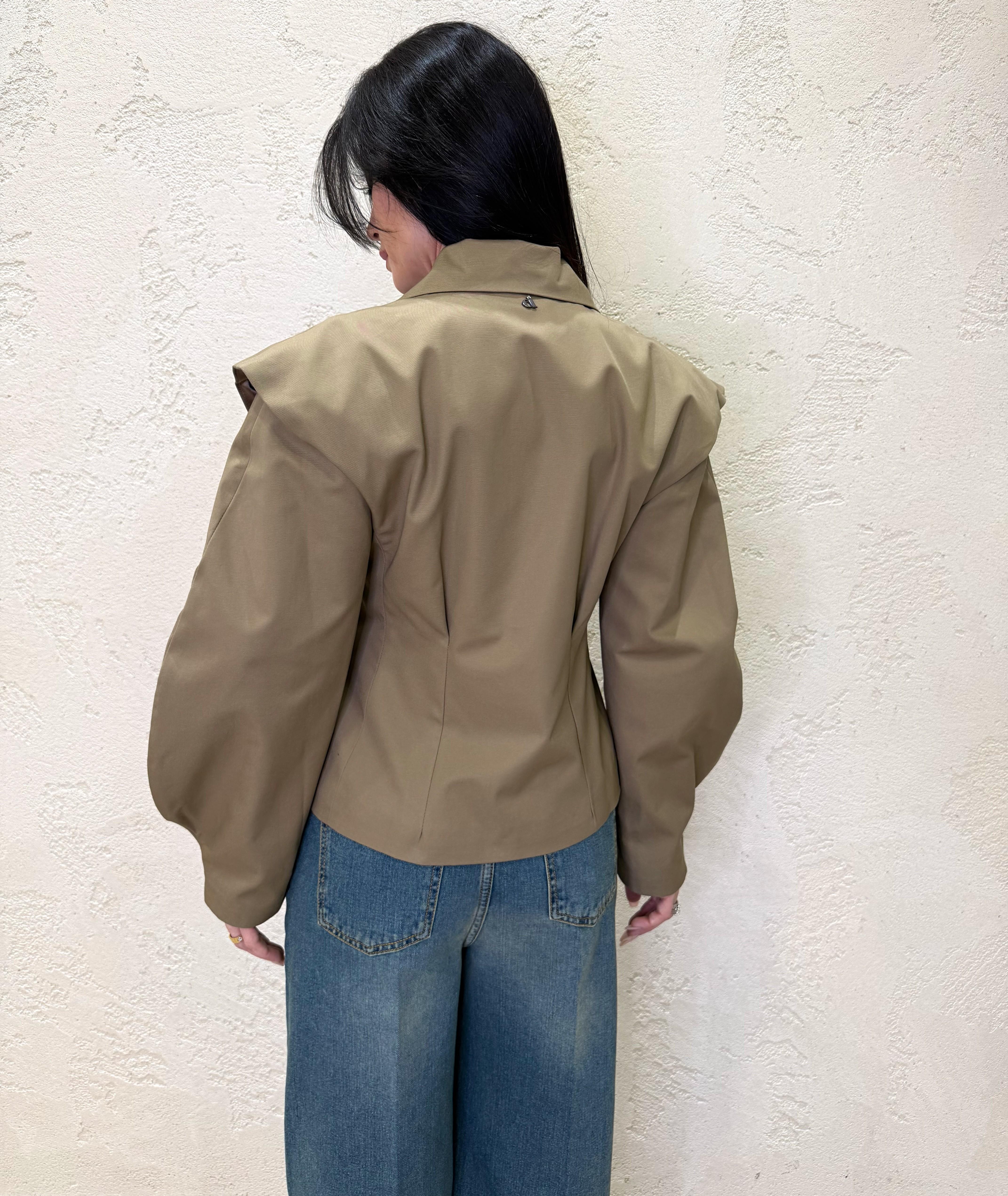 giacca stile trench con chiusura laterale VAIC1MH SALVIA DIXIE 