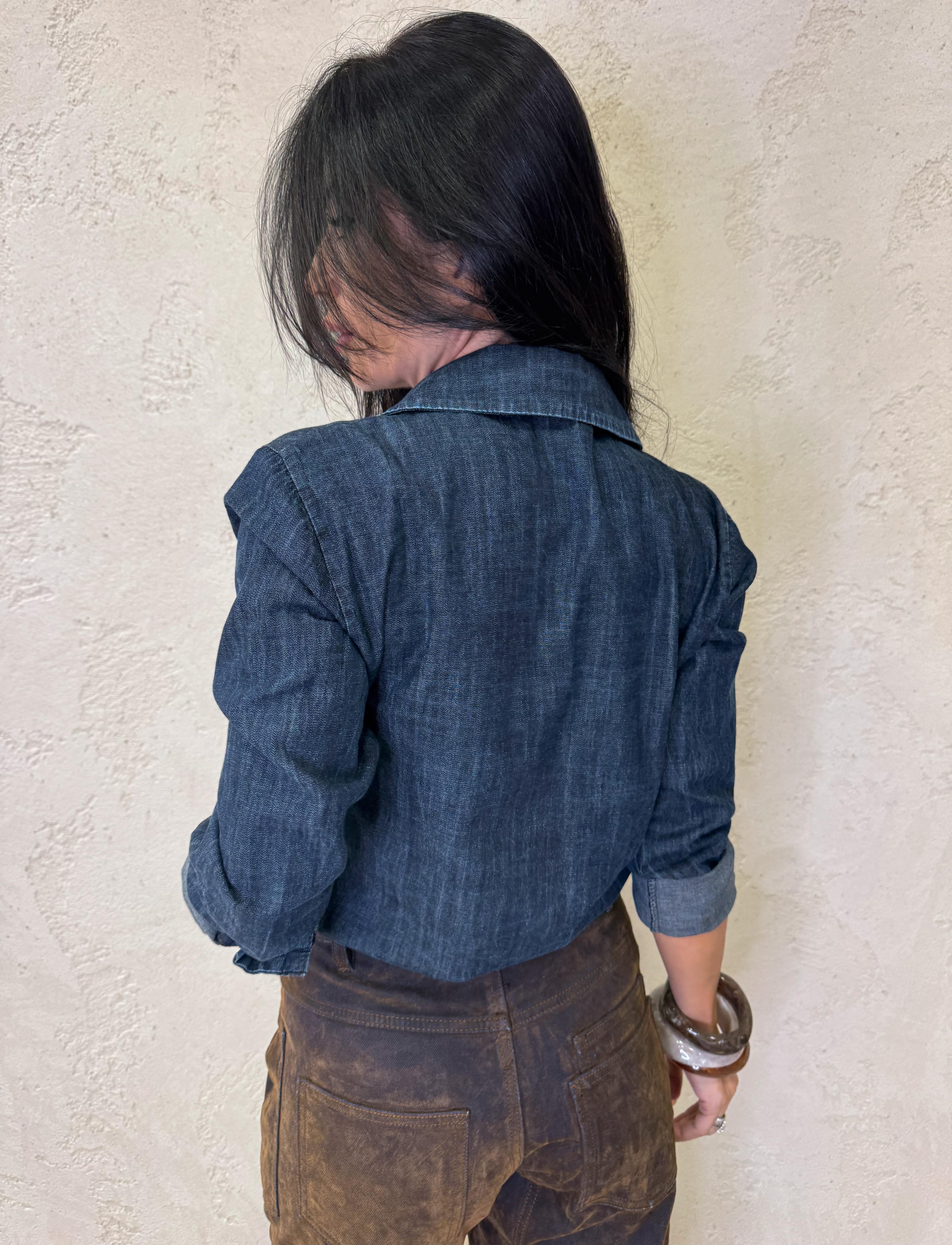 camicia in jeans con frange I255102 DENIM SUSY MIX 