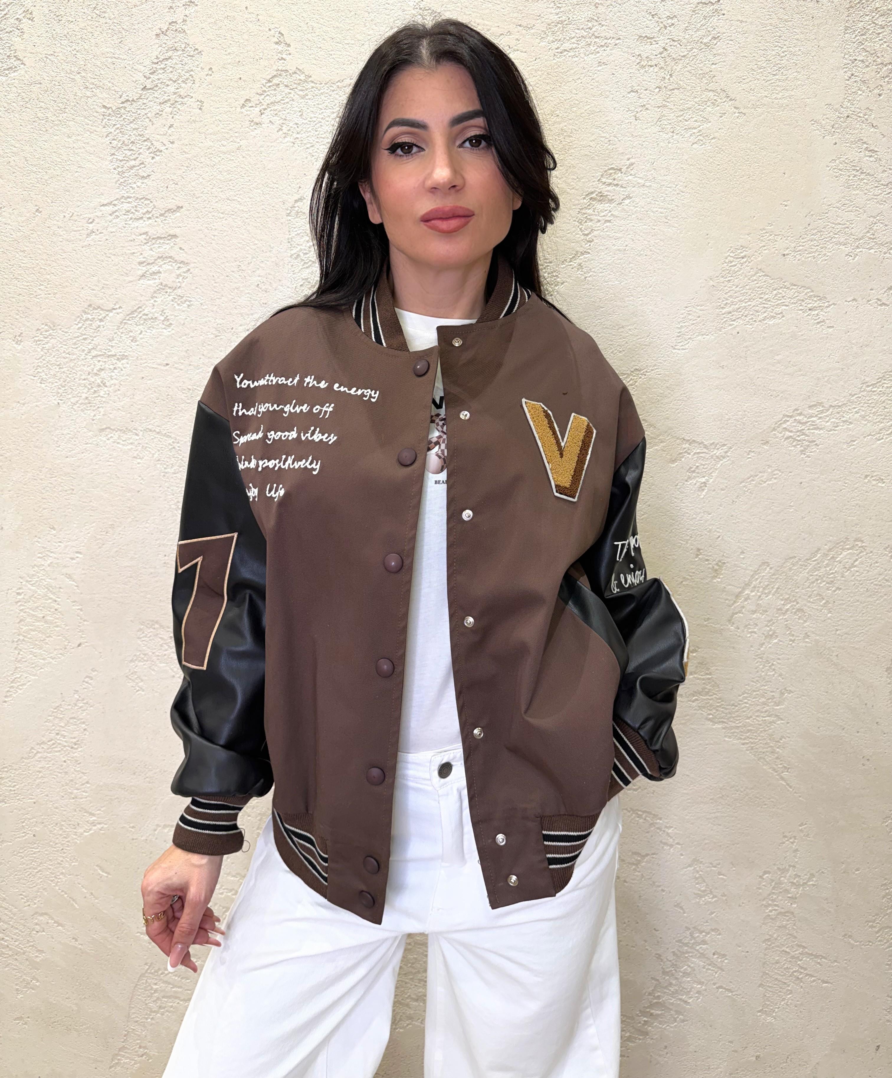 bomber varsity con patch RAB0030 MORO VICOLO 