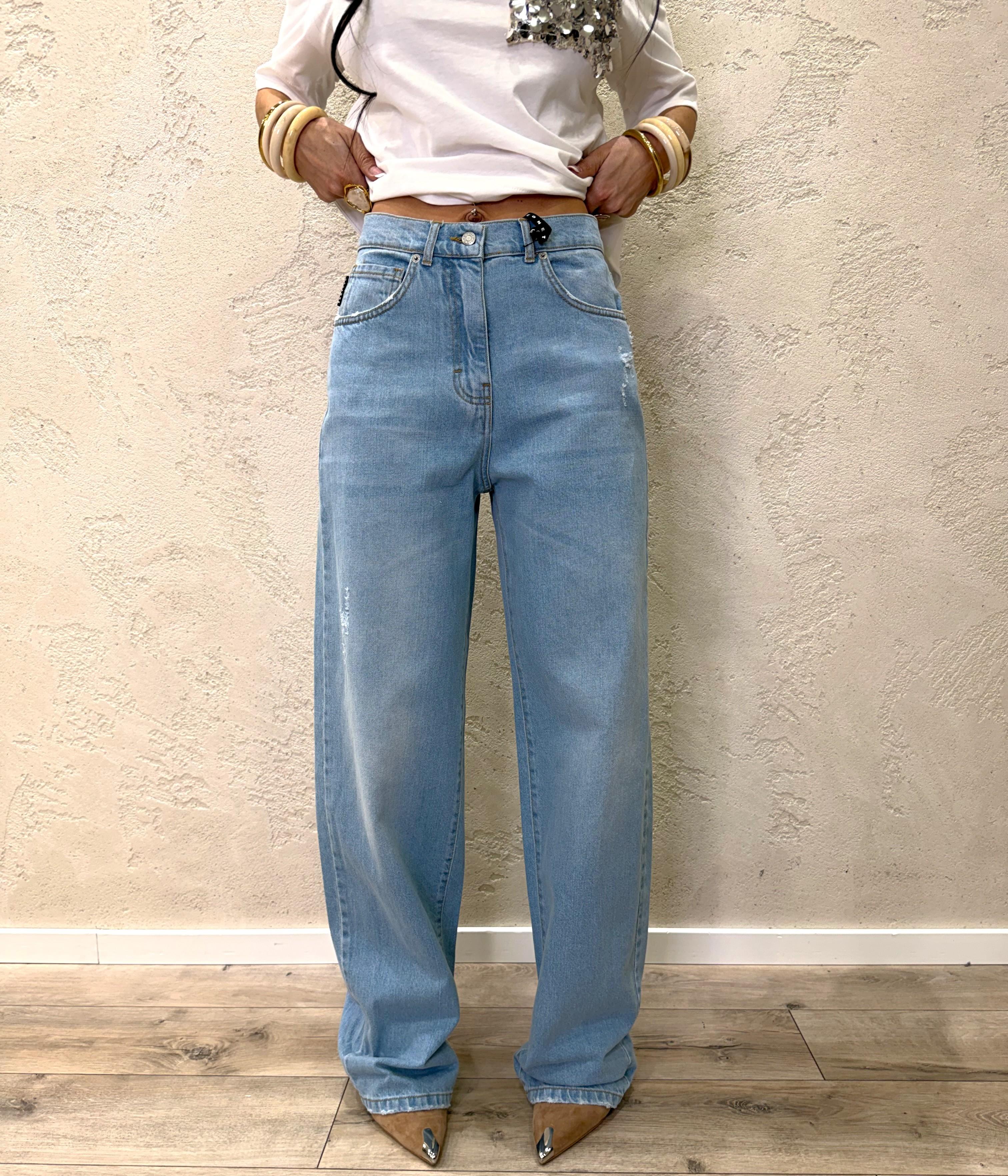 jeans modello stella in tela ferma a gamba dritta PLS-Q388 DENIMCHIARO HAVEONE 