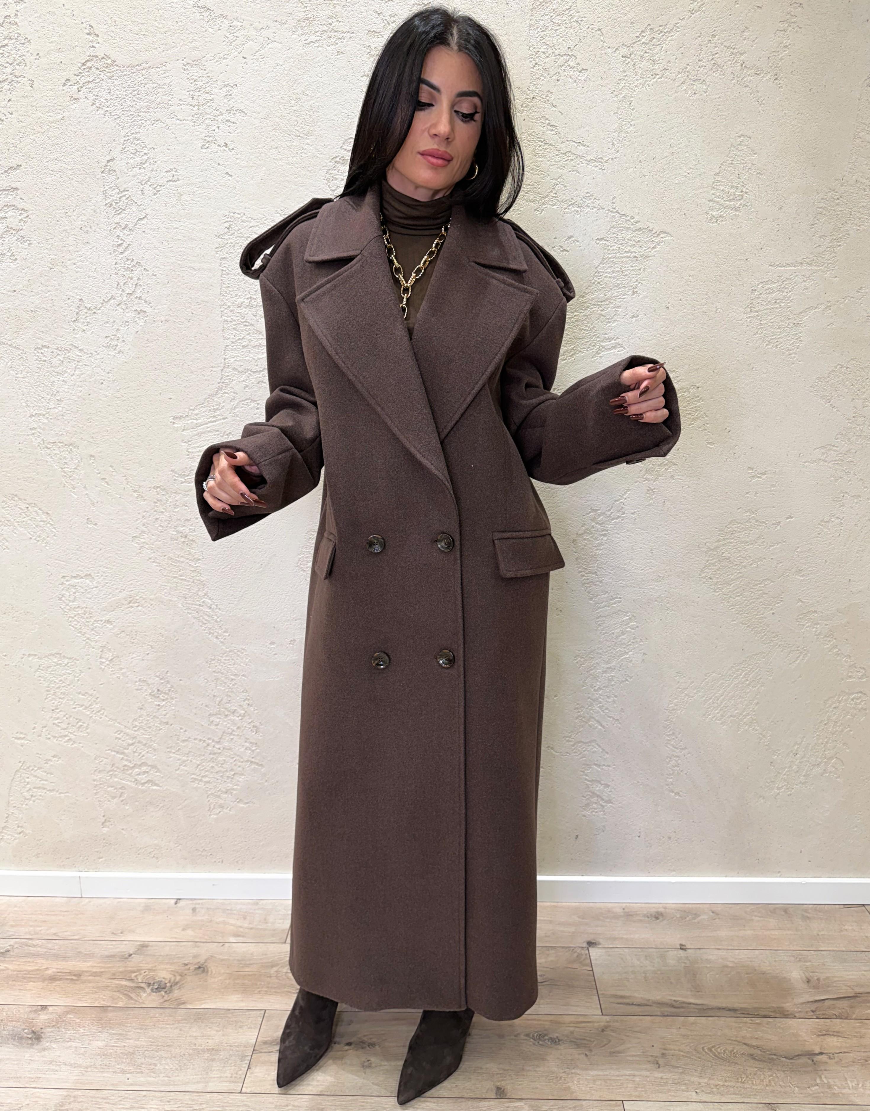 cappotto over doppiopetto KCB-P084 FONDENTE HAVEONE 