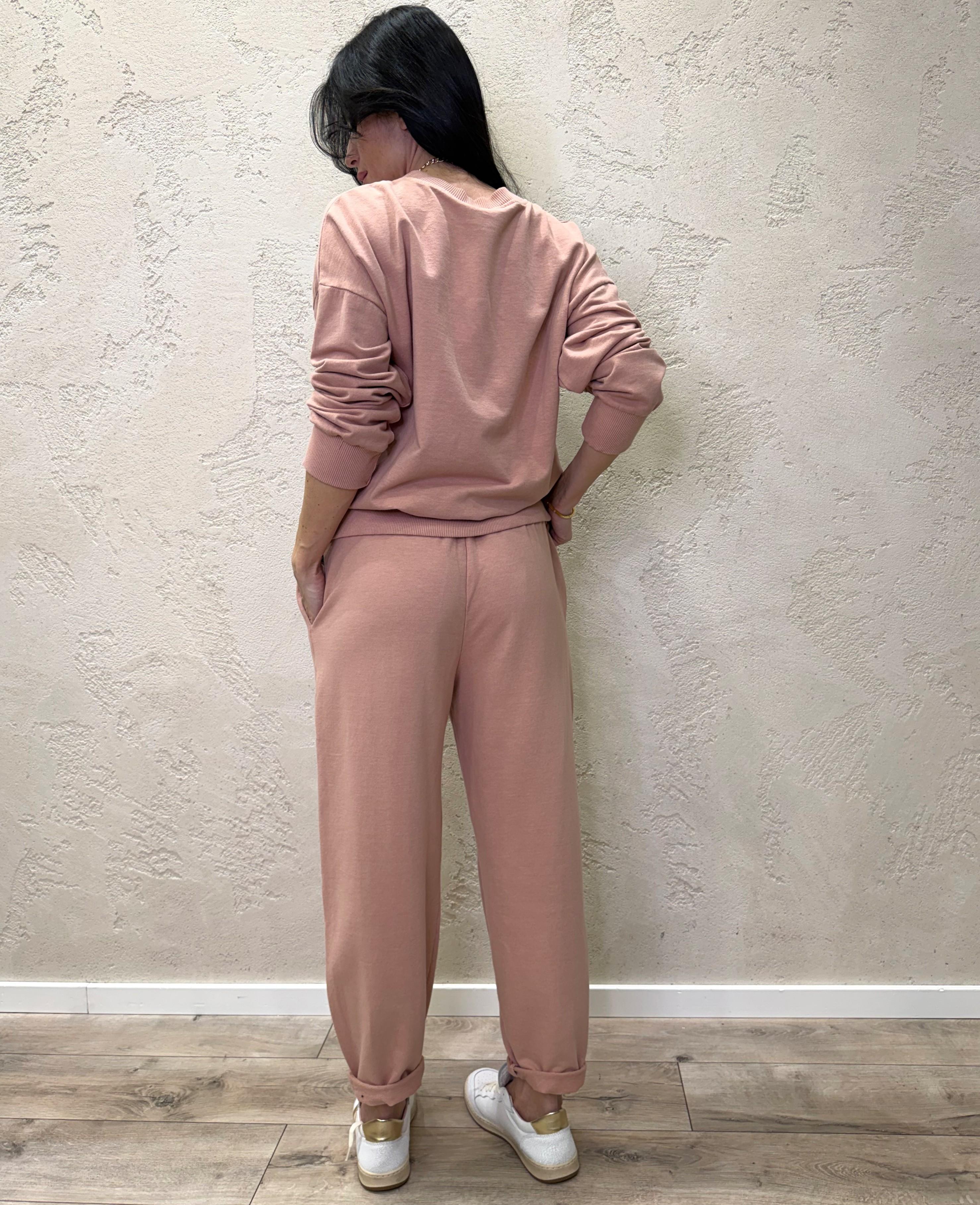 tuta di felpa garzata 26851 ROSA CIPRIA SUSY MIX 