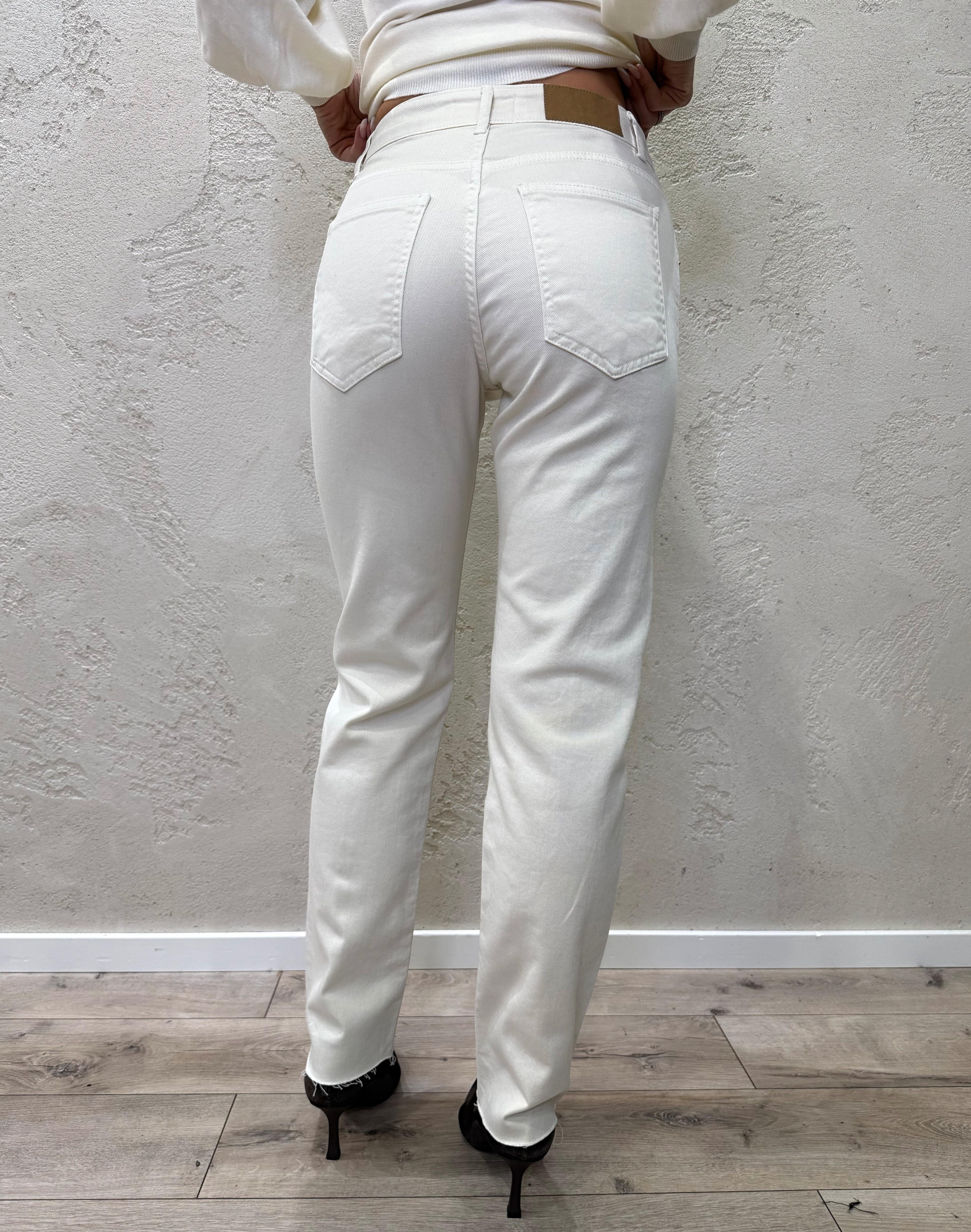 jeans elasticizzato a gamba dritta CJ12704 BURRO TENSIONE IN 
