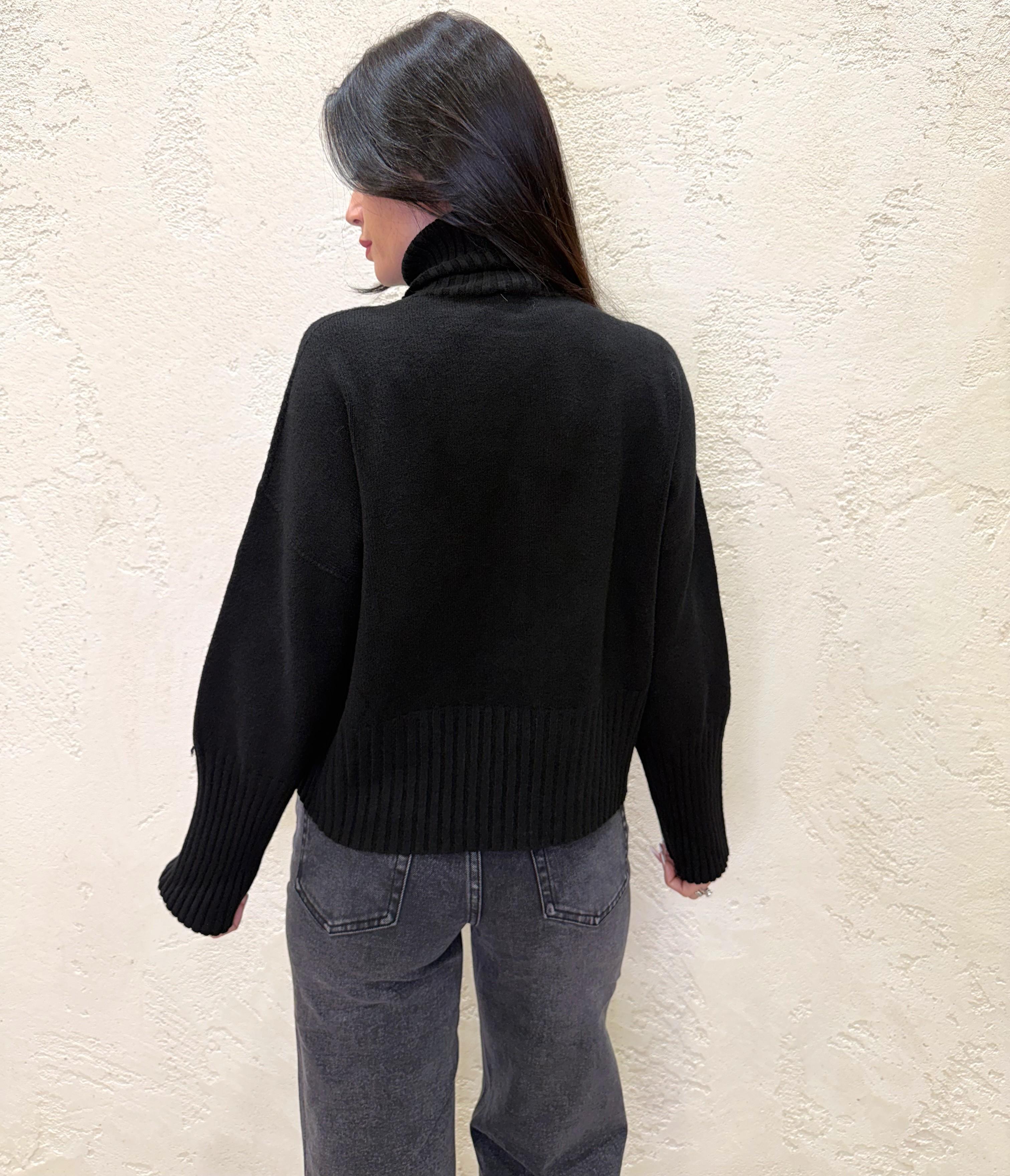 pull collo alto a scatoletta I25AI831 NERO MOTEL 