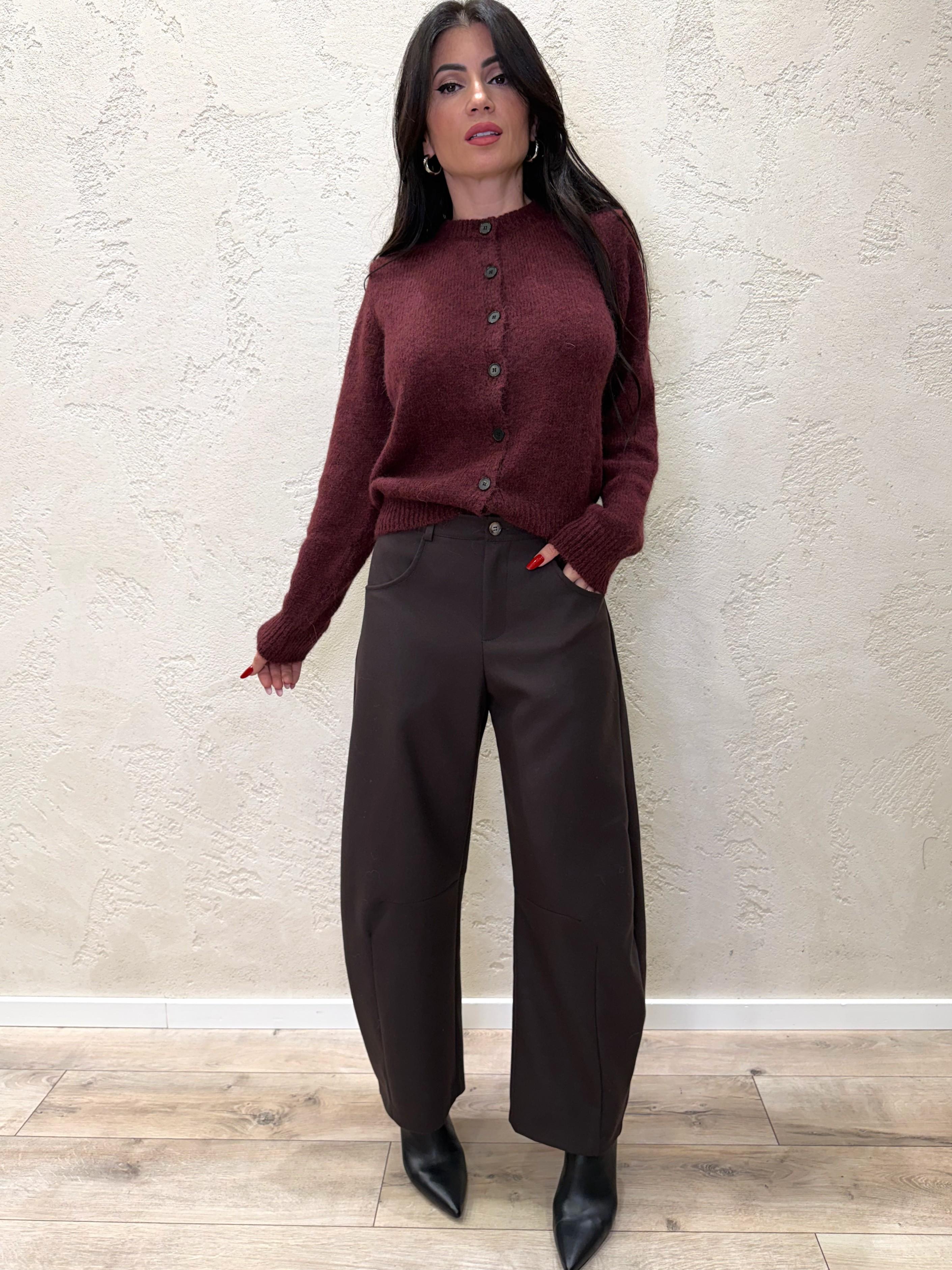 cardigan misto lana e alpaca 55195F VINO VICOLO 