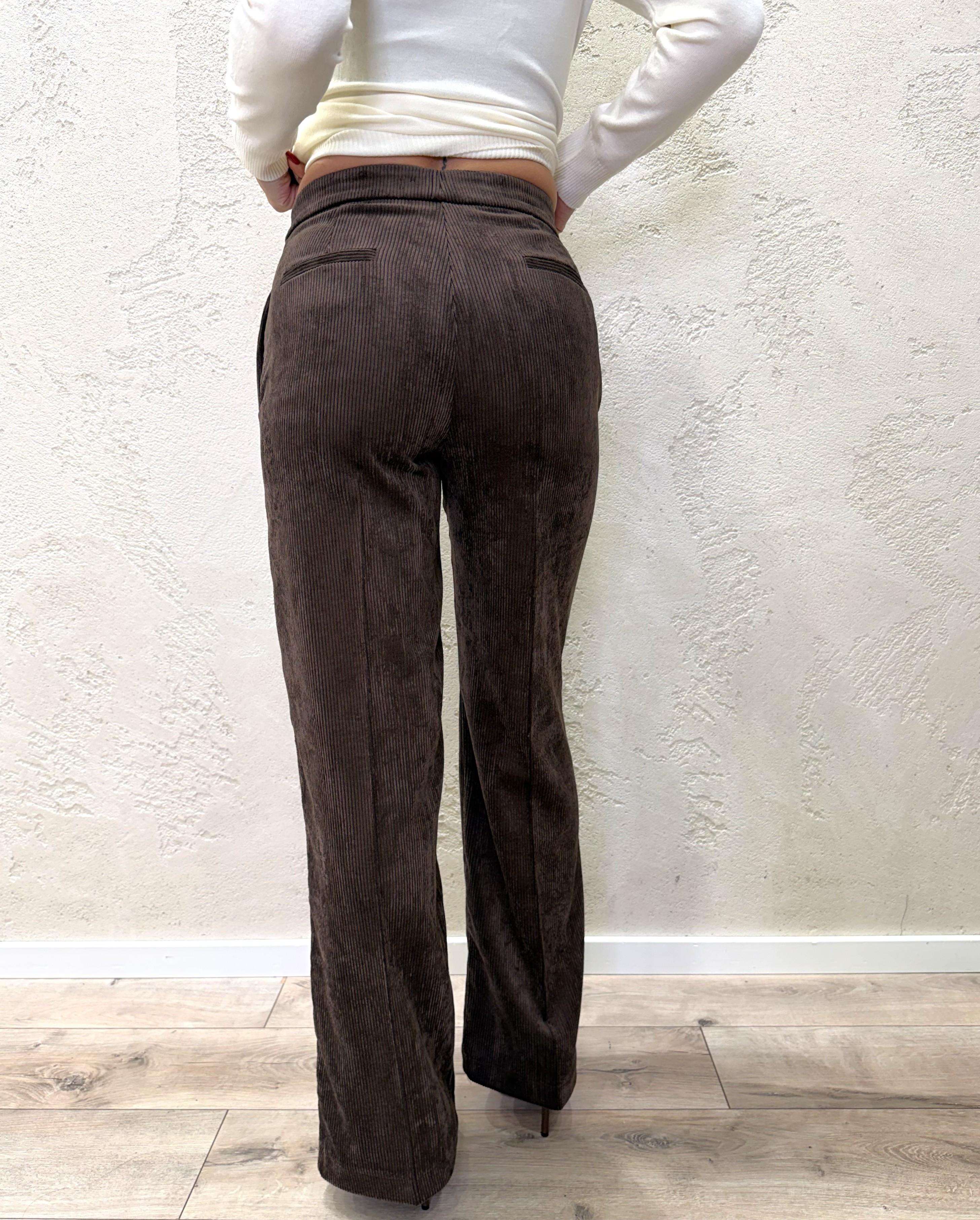 pantalone a palazzo in velluto a coste TF2002 MORO VICOLO 